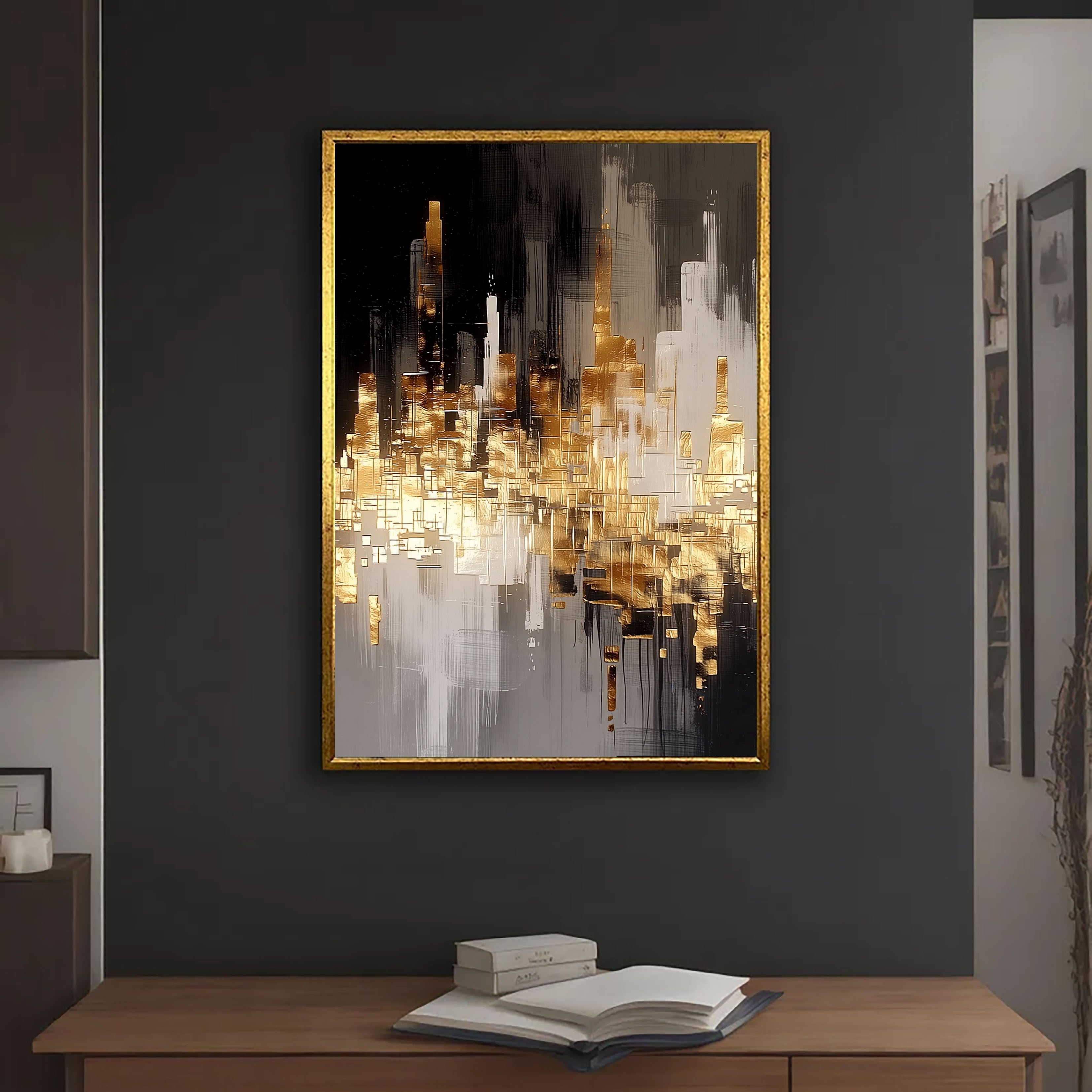 Gilded City Skyline | Night Reflections