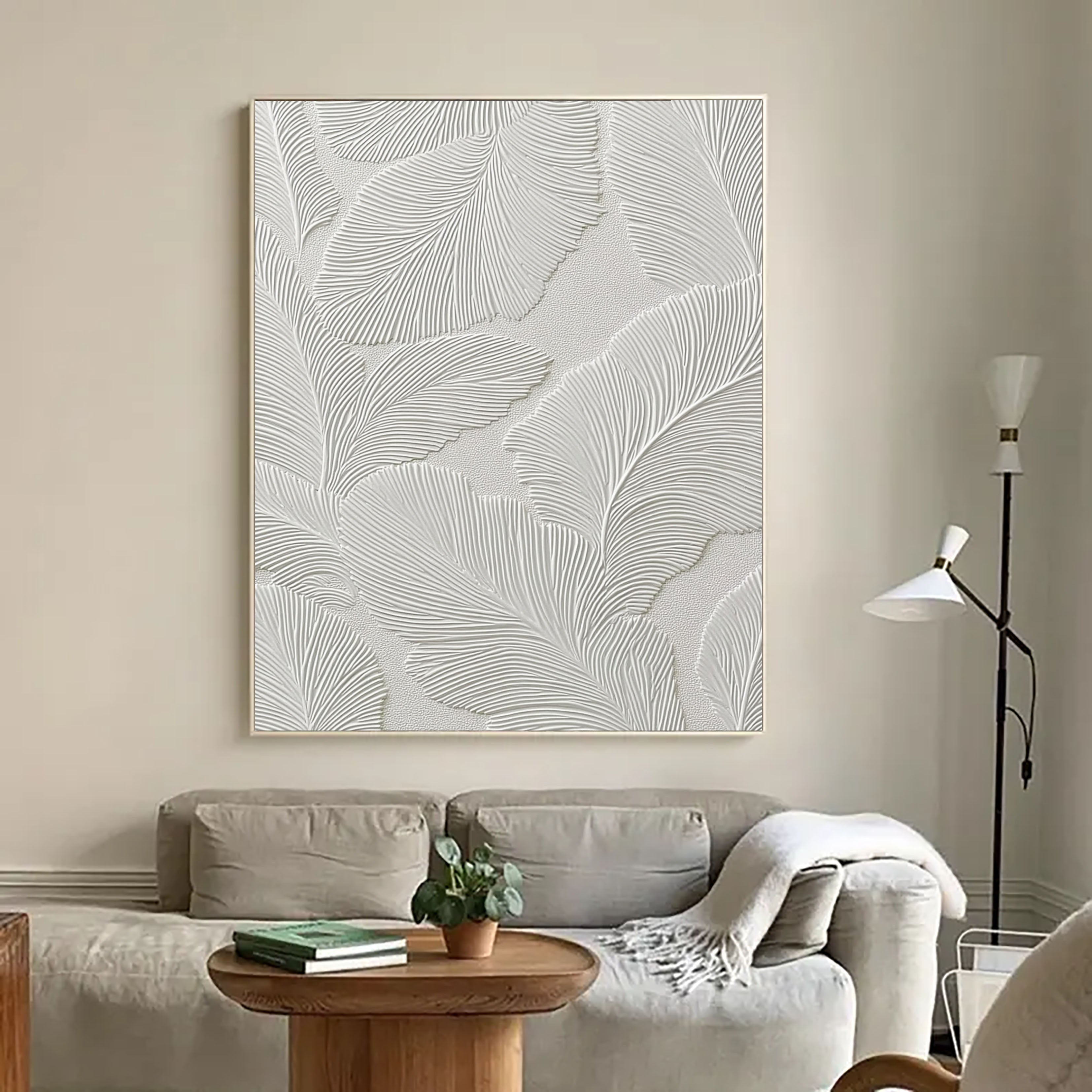 Textured Feather Grace | Ivory White