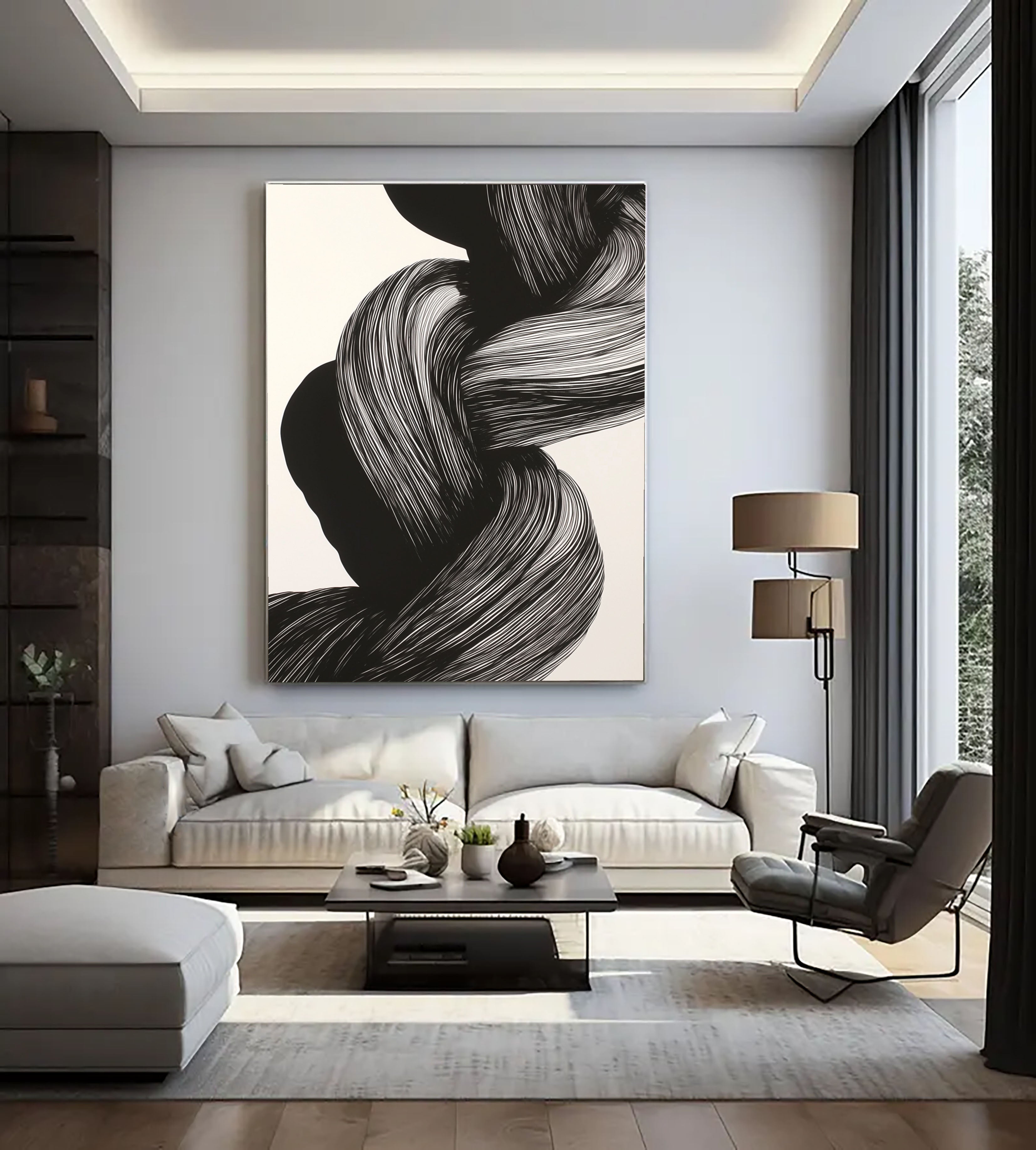 Textured Embrace Noir | Monochrome Flow