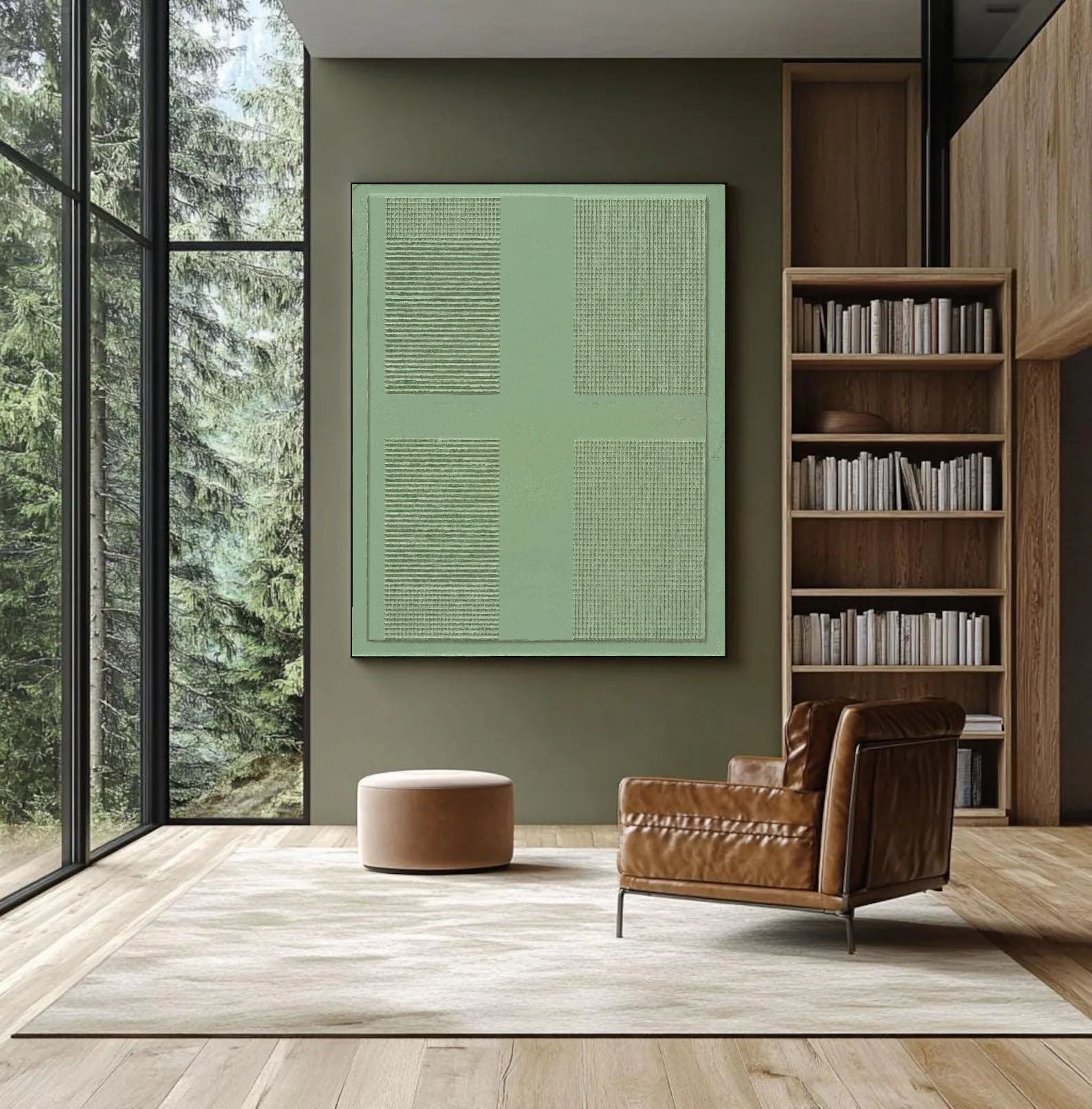 Textured Geometric Grid | Mint Hues