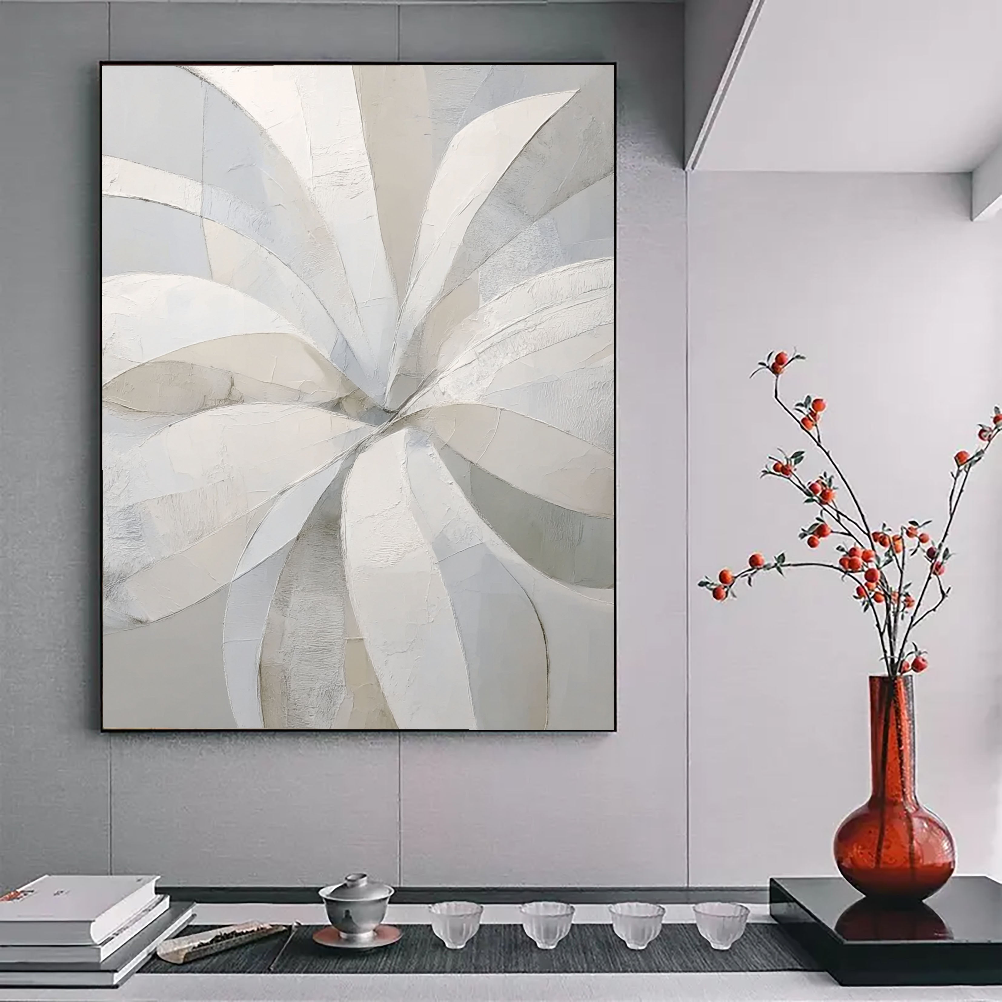 Textured Floral Minimalism | Grey Petals