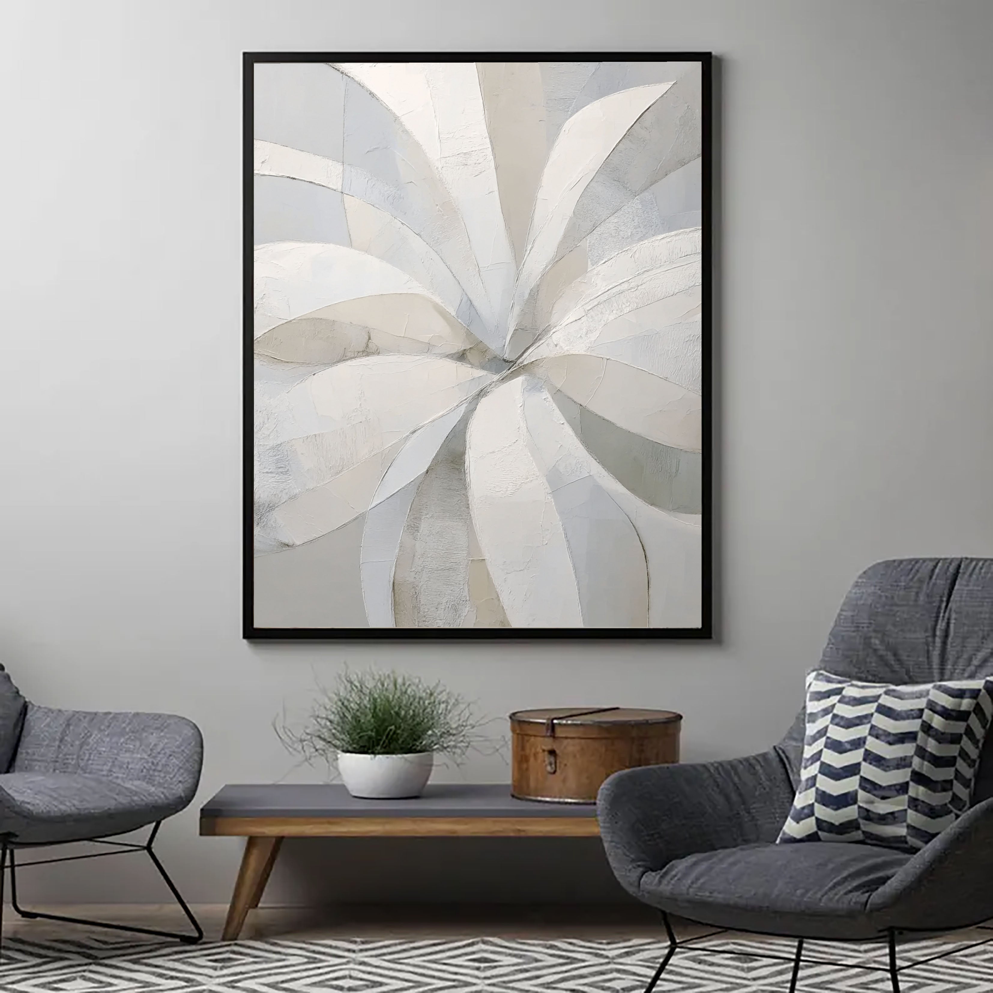 Textured Floral Minimalism | Grey Petals