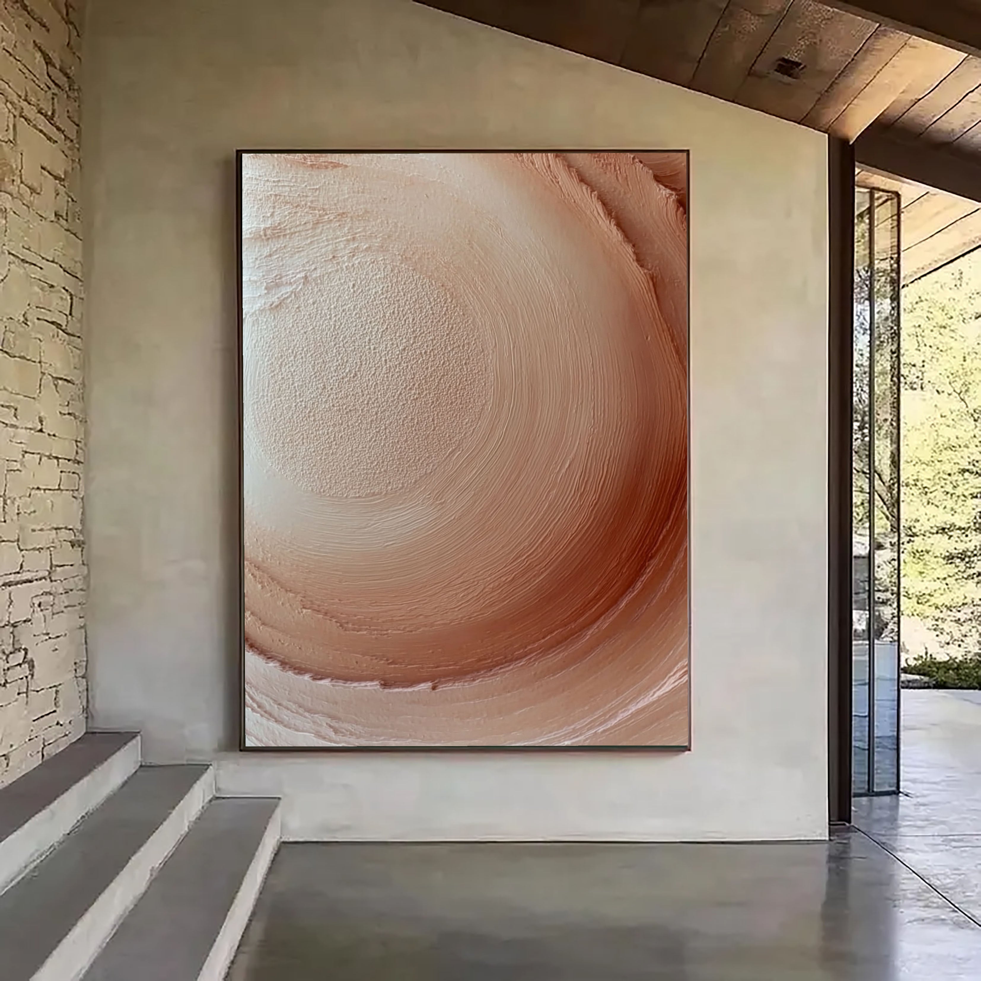 Textured Spiral Warmth | Blush Beige