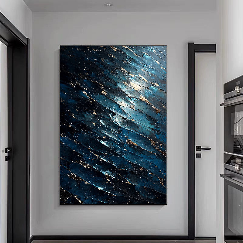 Strukturierte Mitternachtsflut | Vergoldete Wellen