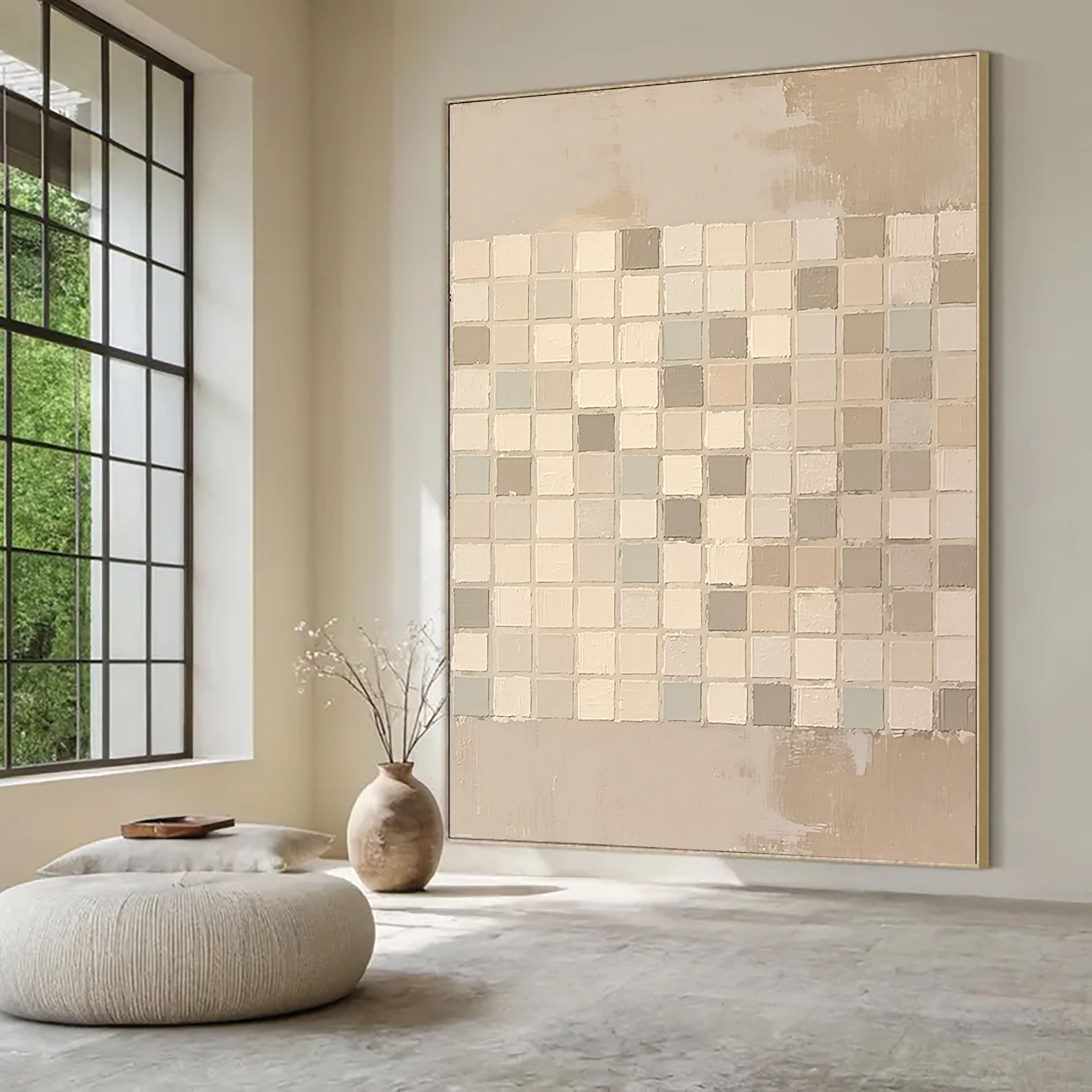 Neutral Grid Serenity | Mosaic Hues