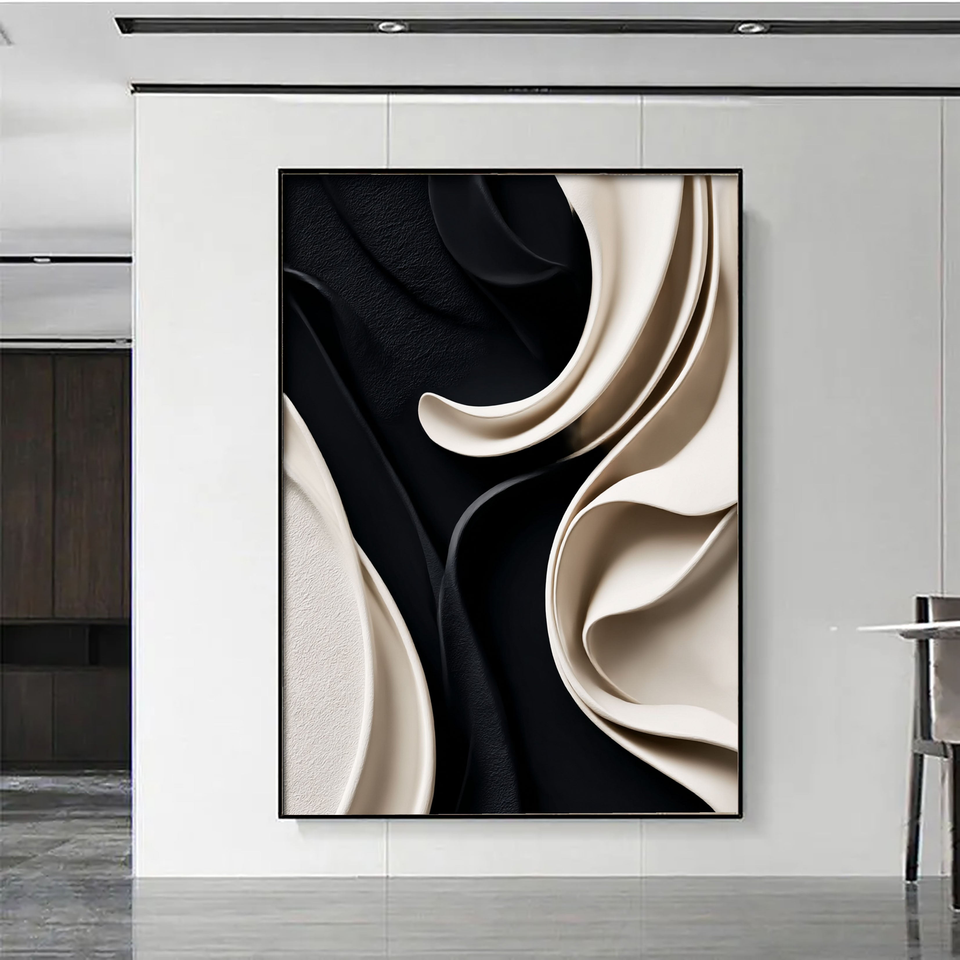 Textured Silky Swirls | Black Ivory