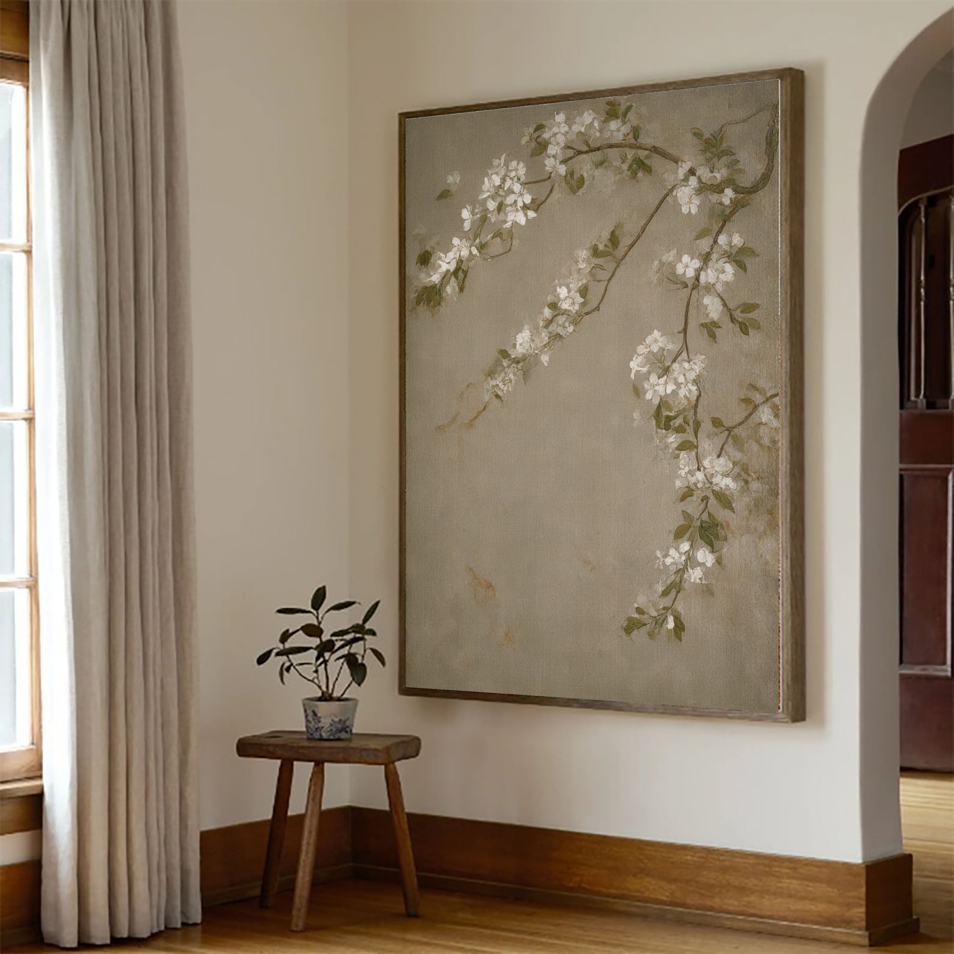Textured Blossom Branches | Ivory Taupe