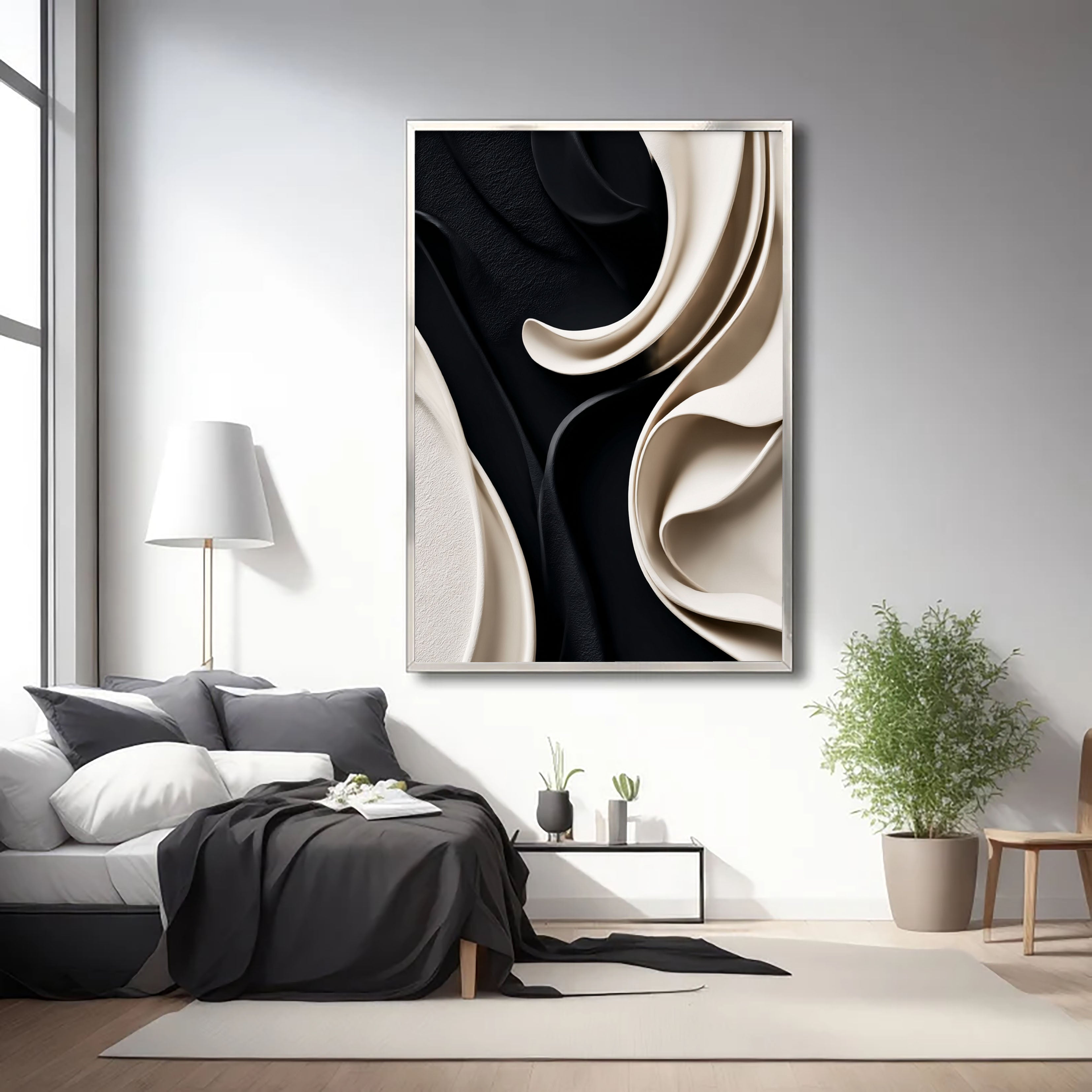 Textured Silky Swirls | Black Ivory