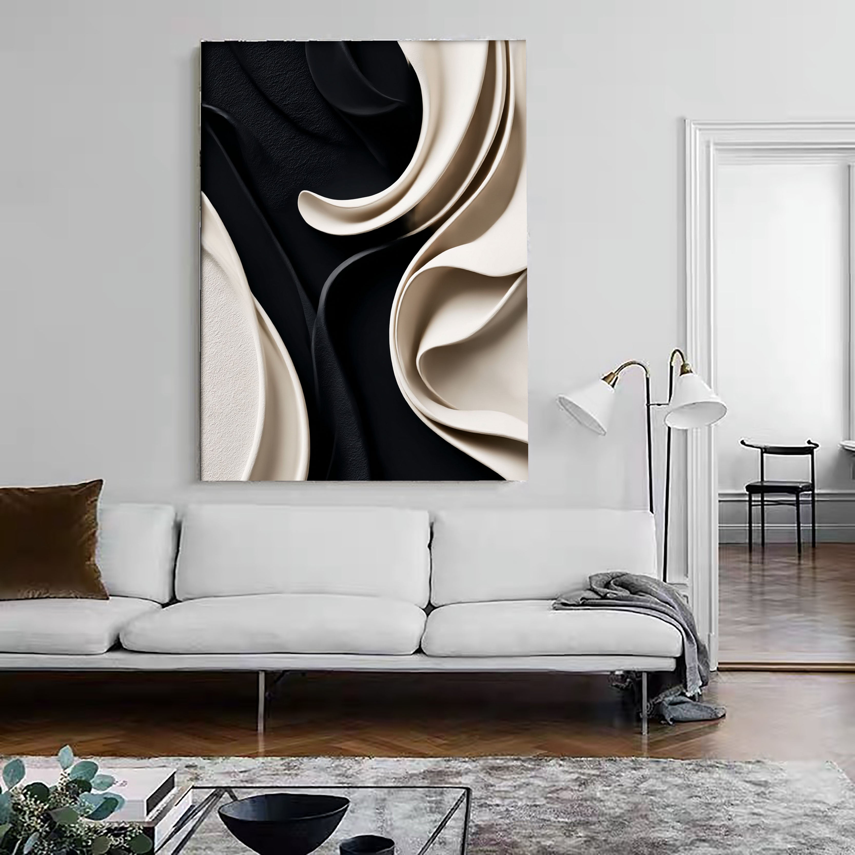 Textured Silky Swirls | Black Ivory