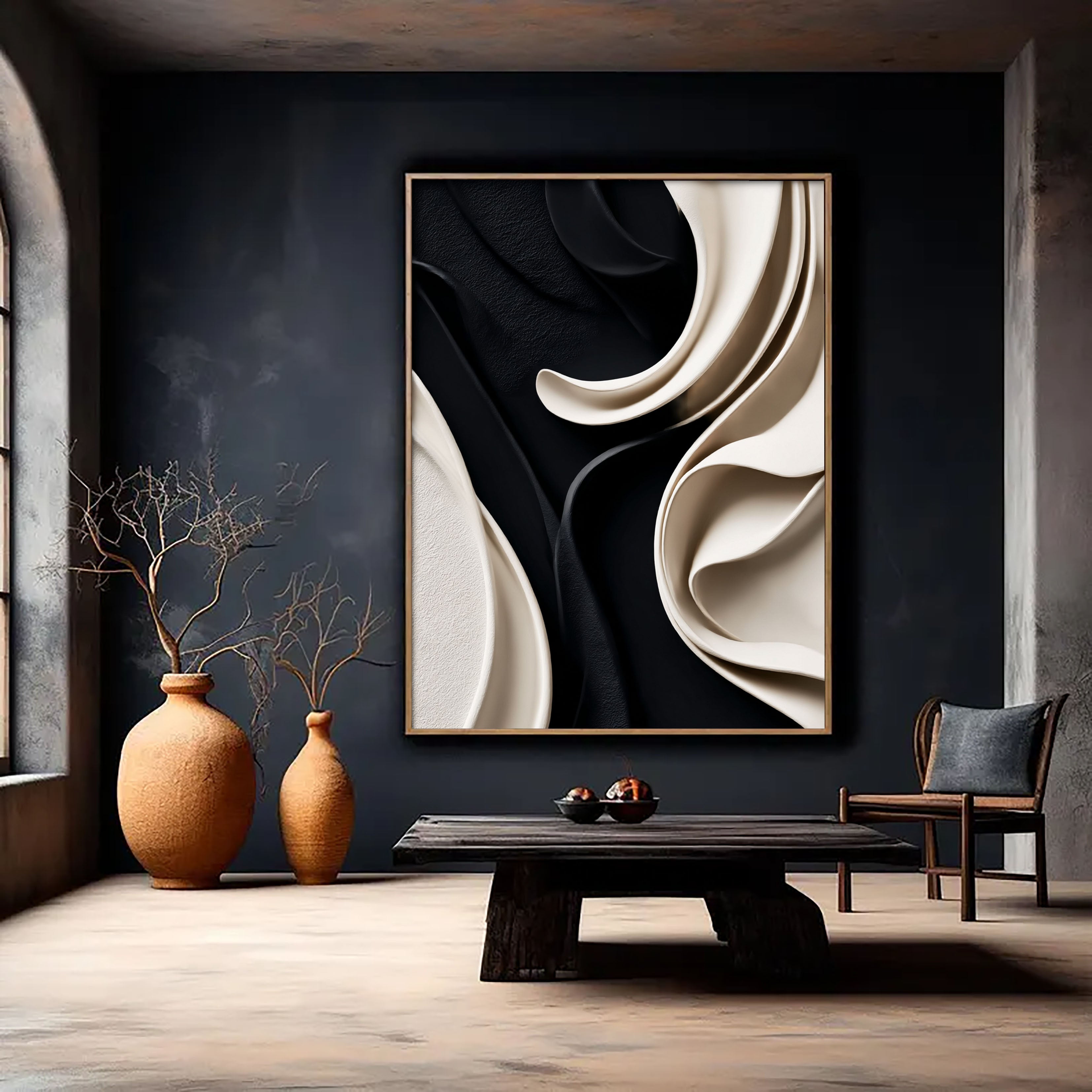 Textured Silky Swirls | Black Ivory