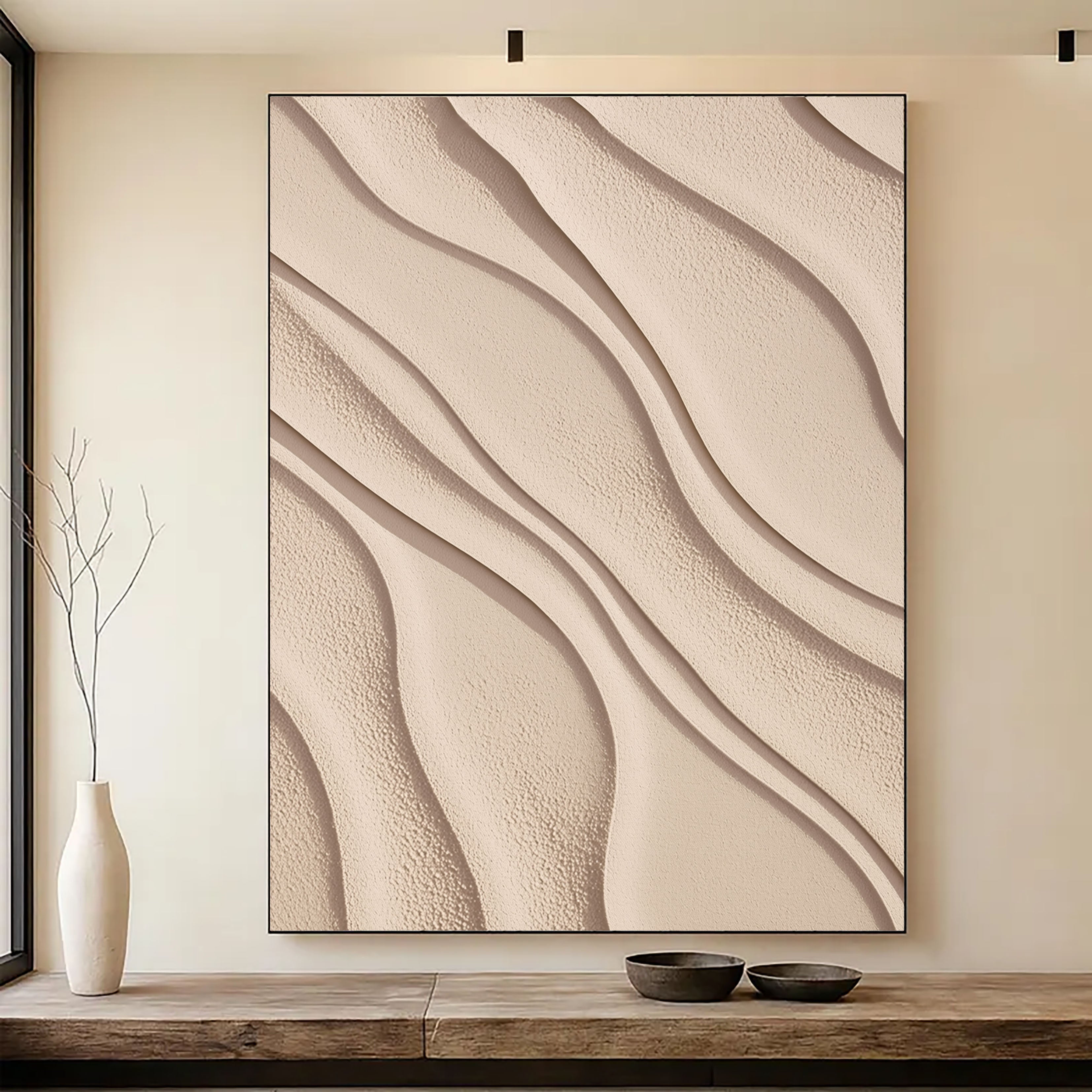 Sculpted Sand Ripples | Soft Beige Flow