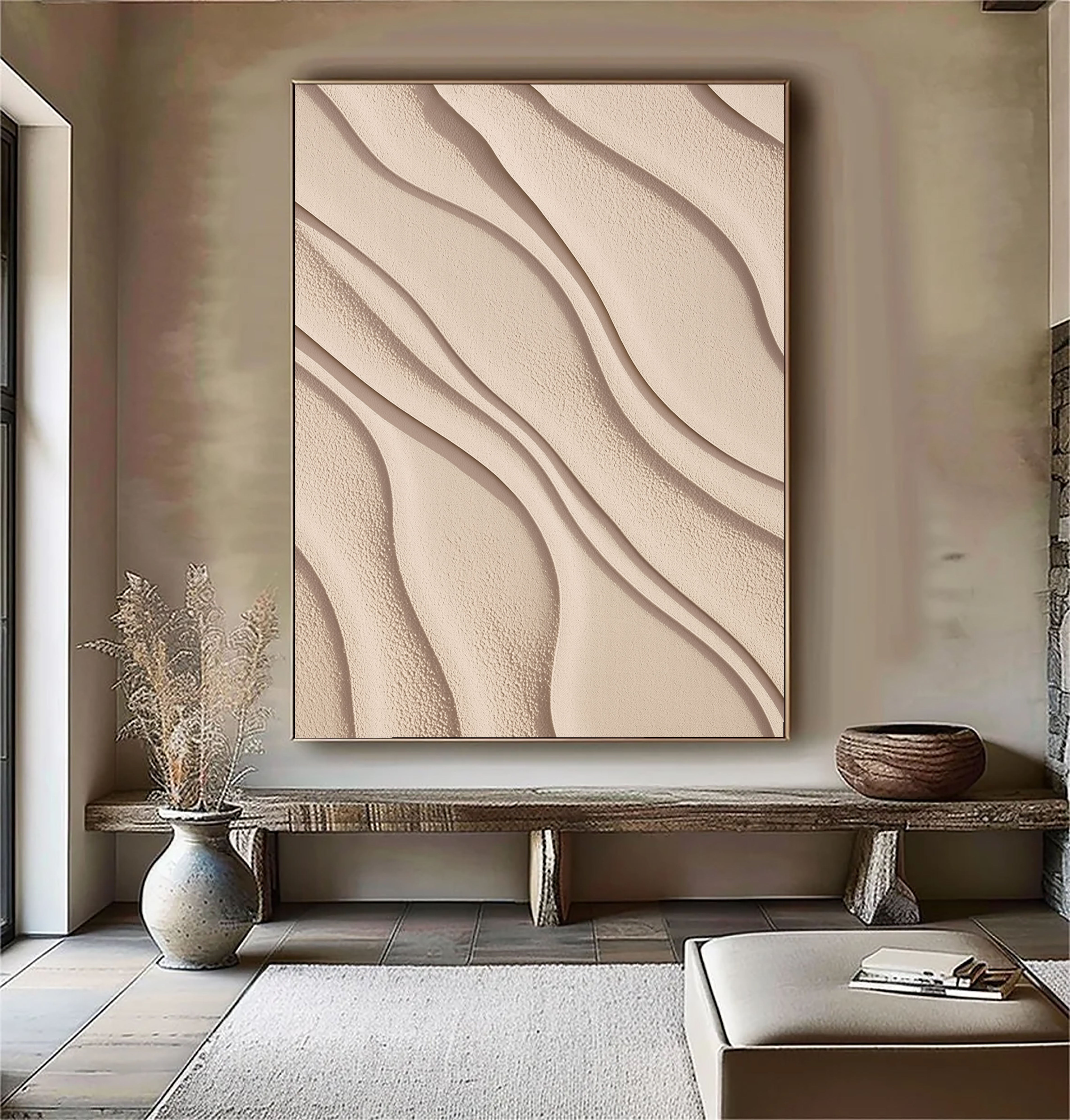 Sculpted Sand Ripples | Soft Beige Flow