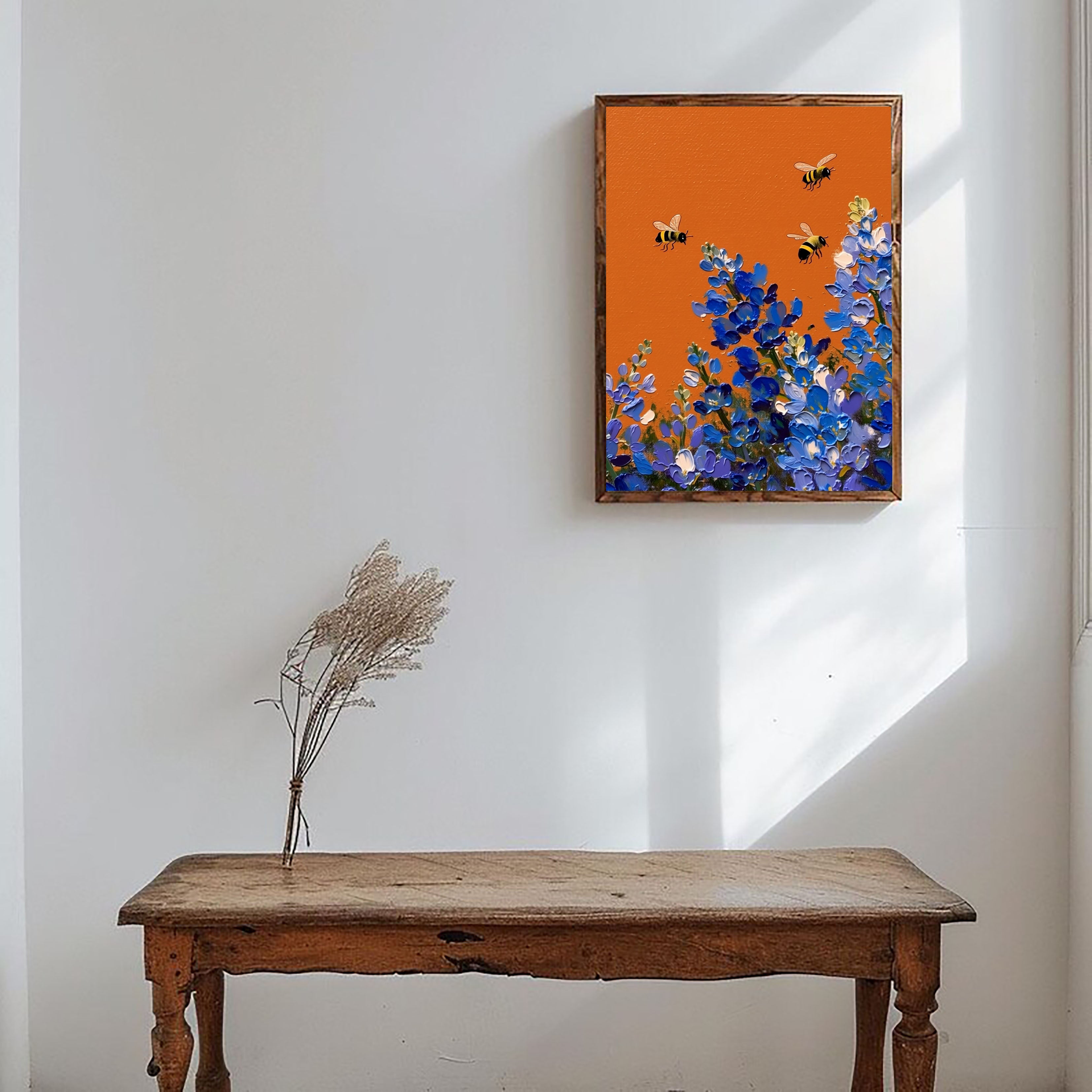 Vibrant Bee Harmony | Blue Bloom Dance