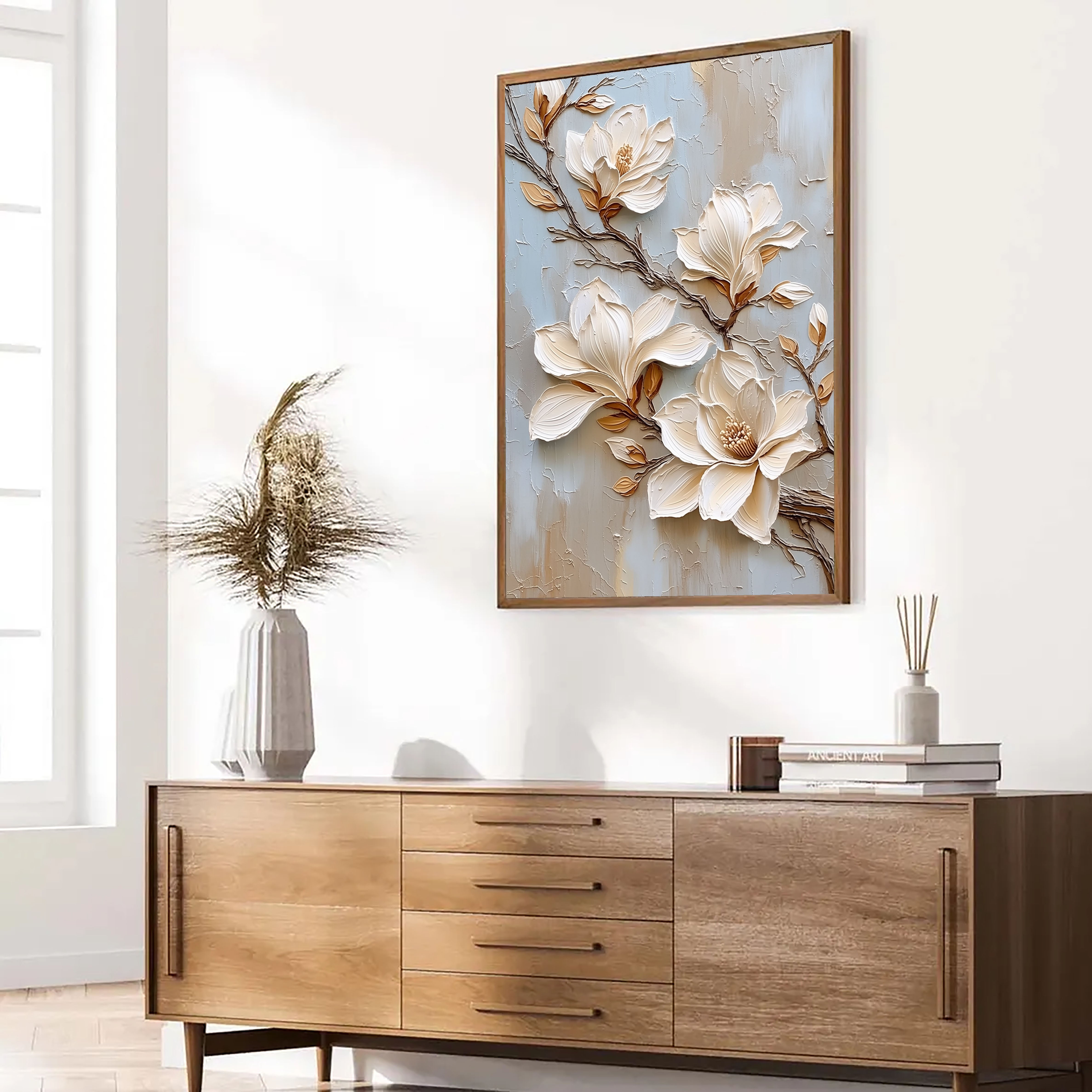 Sculpted Magnolia Grace | Cream Petal Bloom