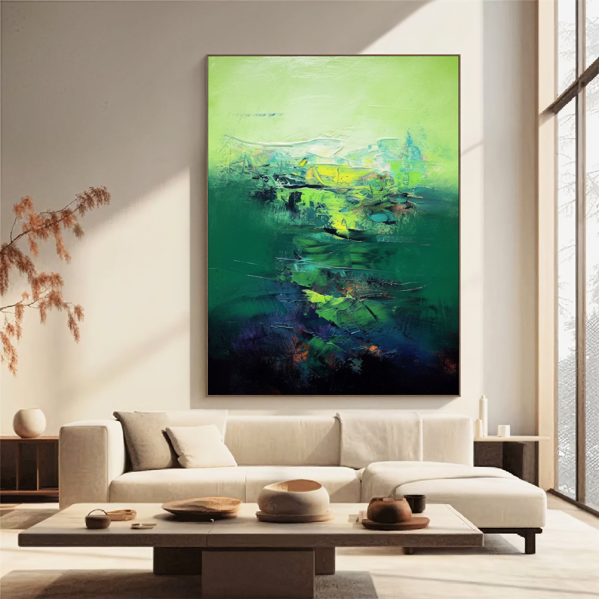 Textured Emerald Opulence | Green Yellow