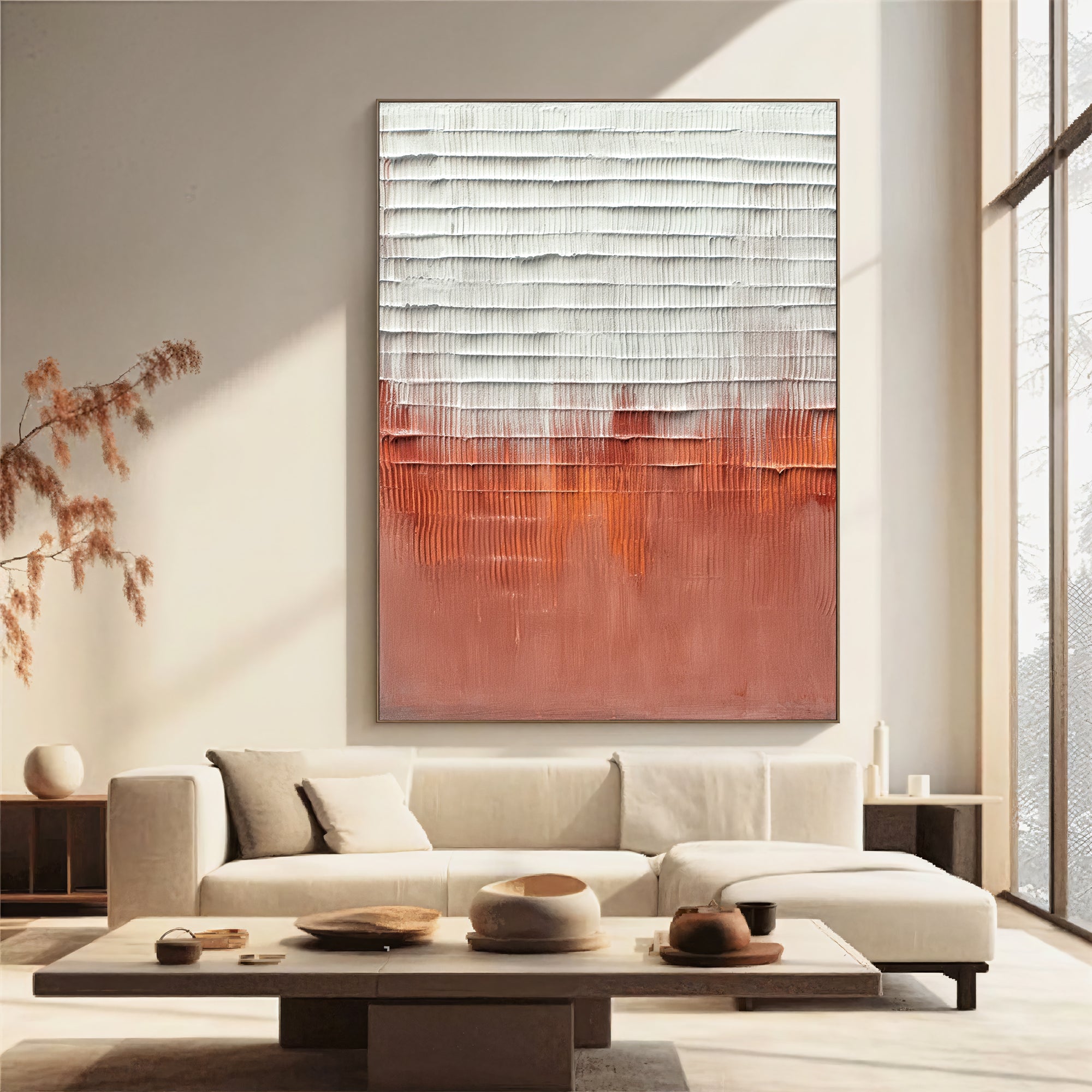 Textured Rust Elegance | Coral Hues