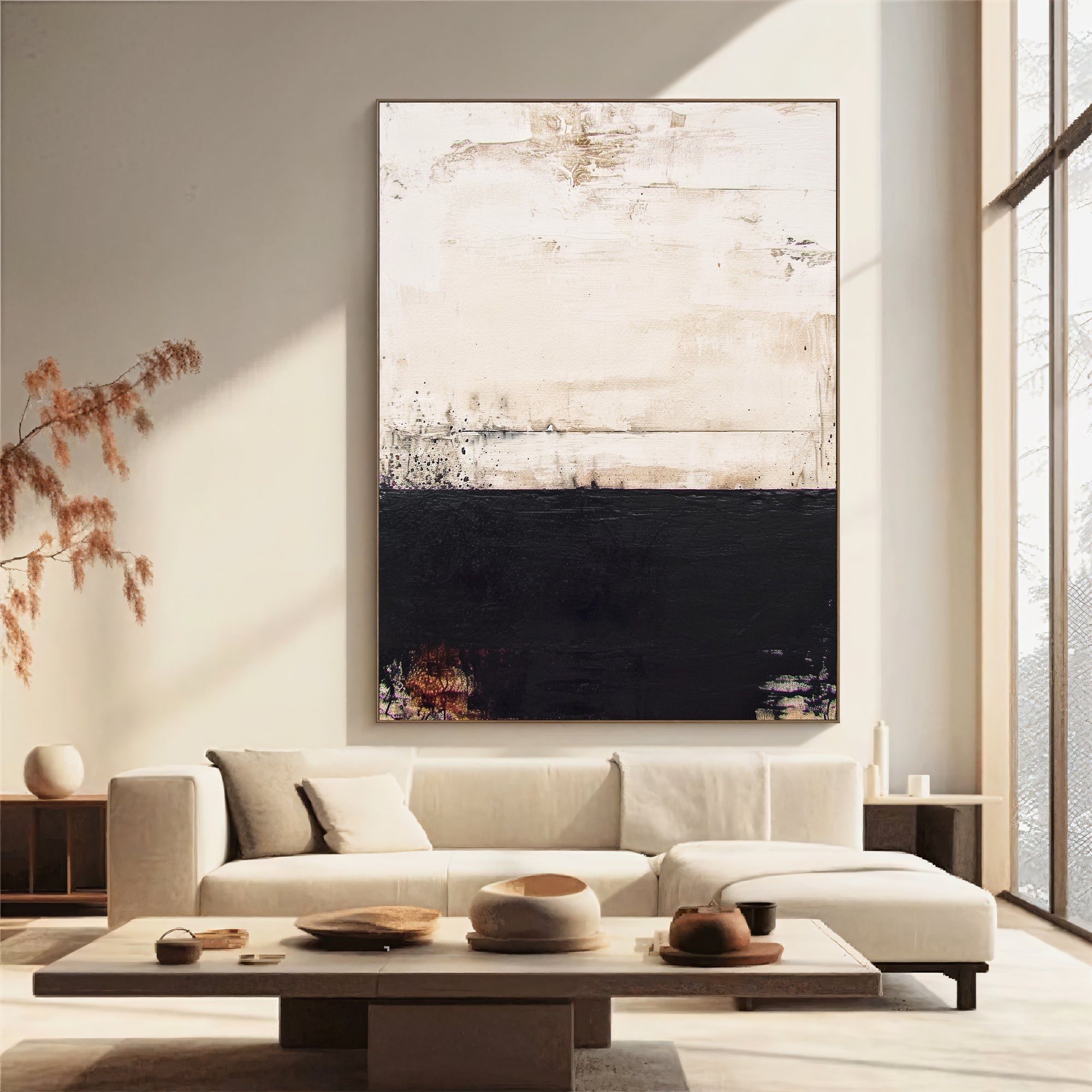 Textured Beige Contrast | Ebony Hues