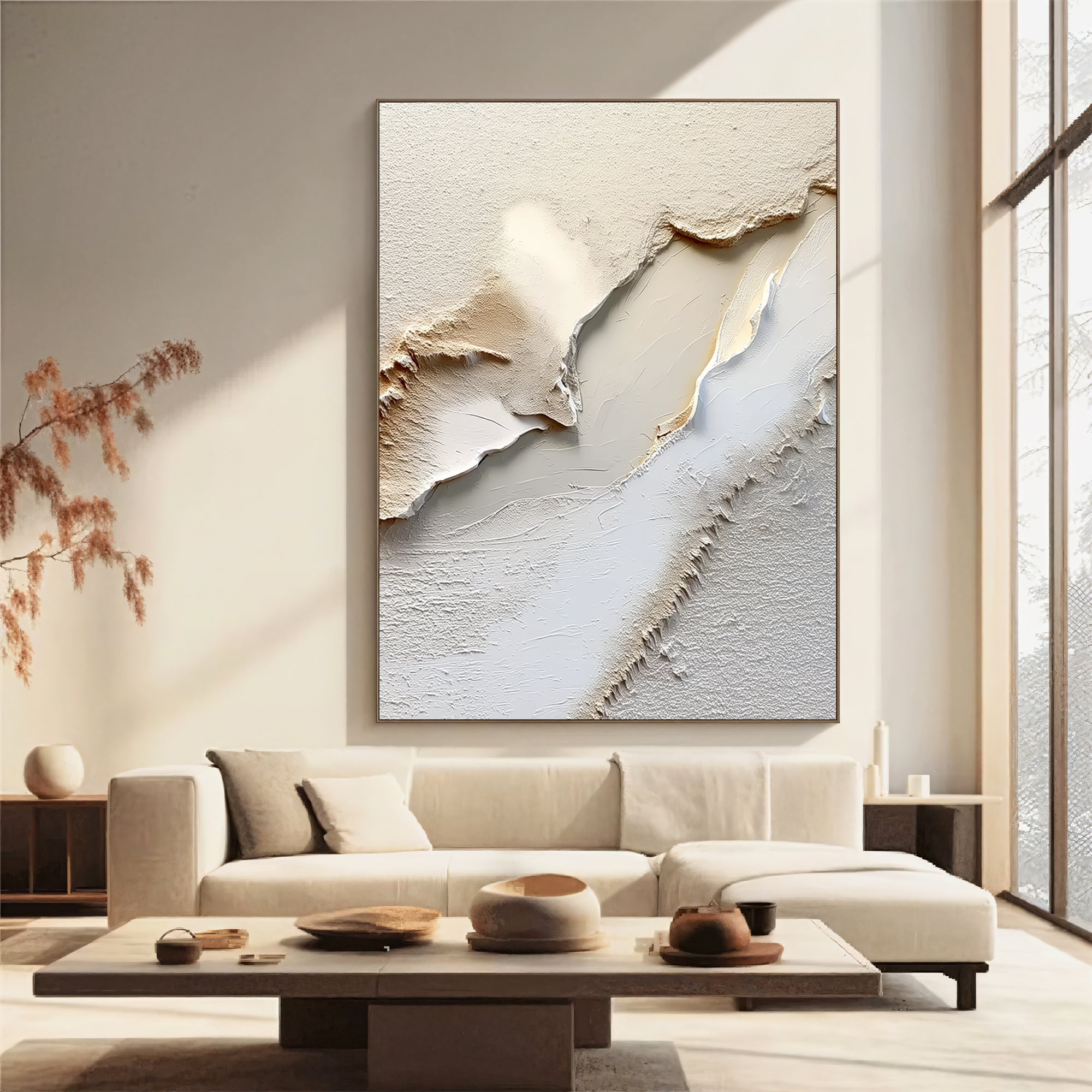 Textured Cream Undulation | Gilded Edges