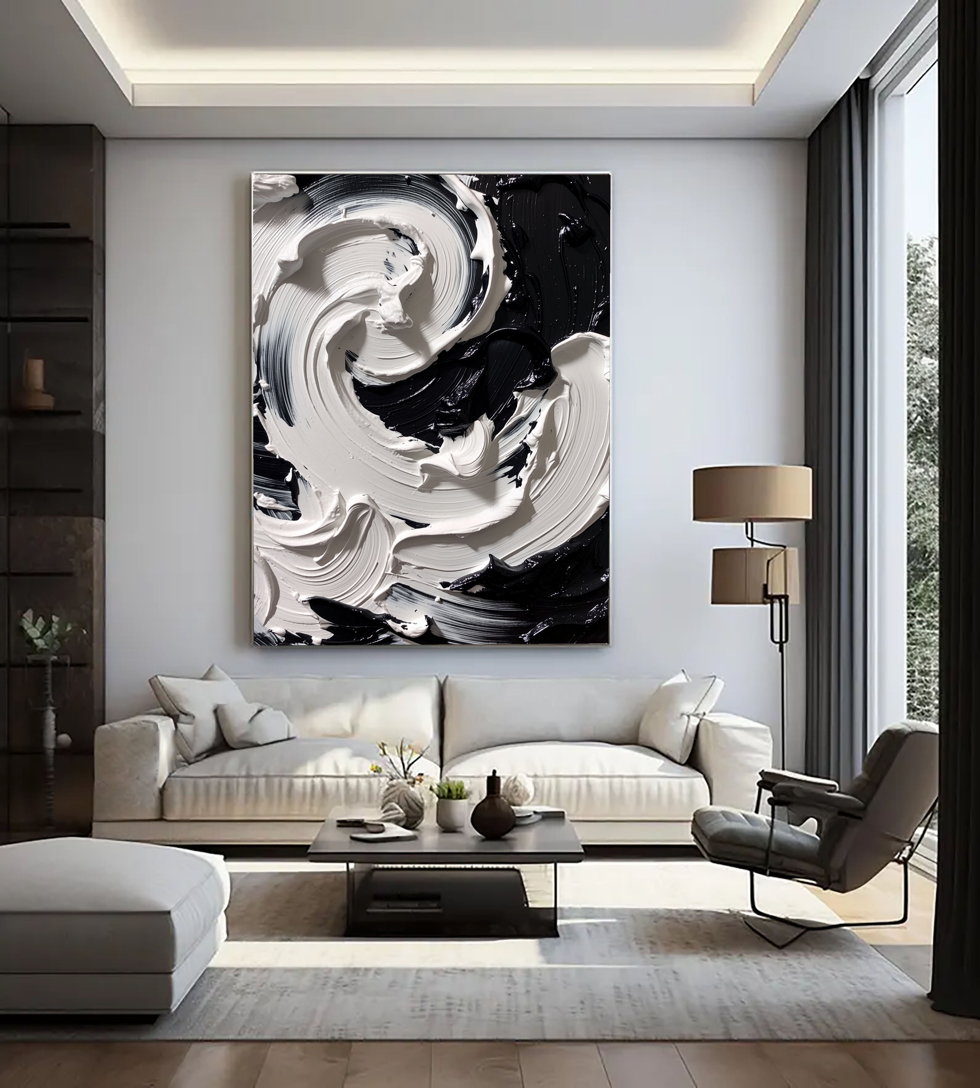 Swirling Monochrome Motion | Bold Contrast