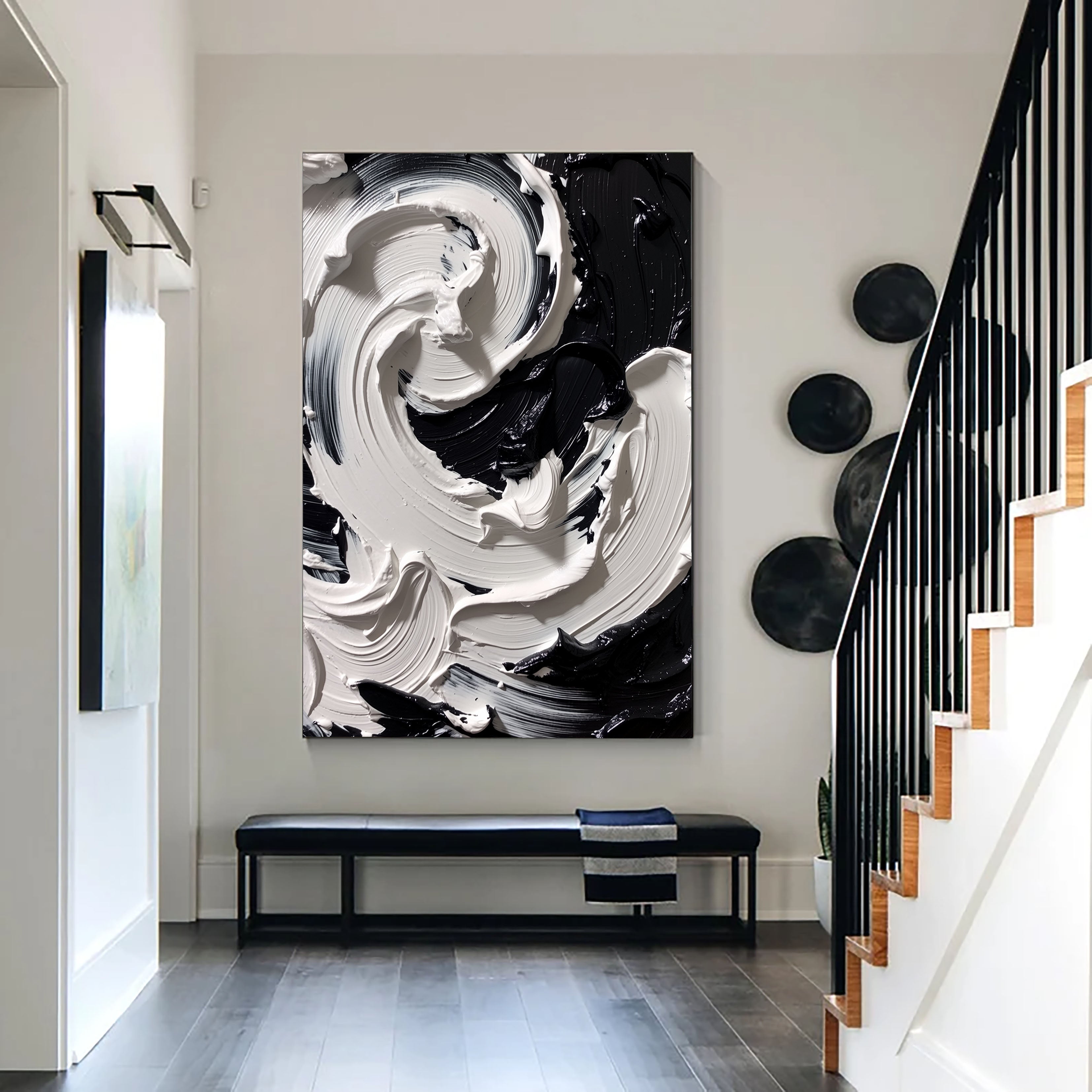 Swirling Monochrome Motion | Bold Contrast