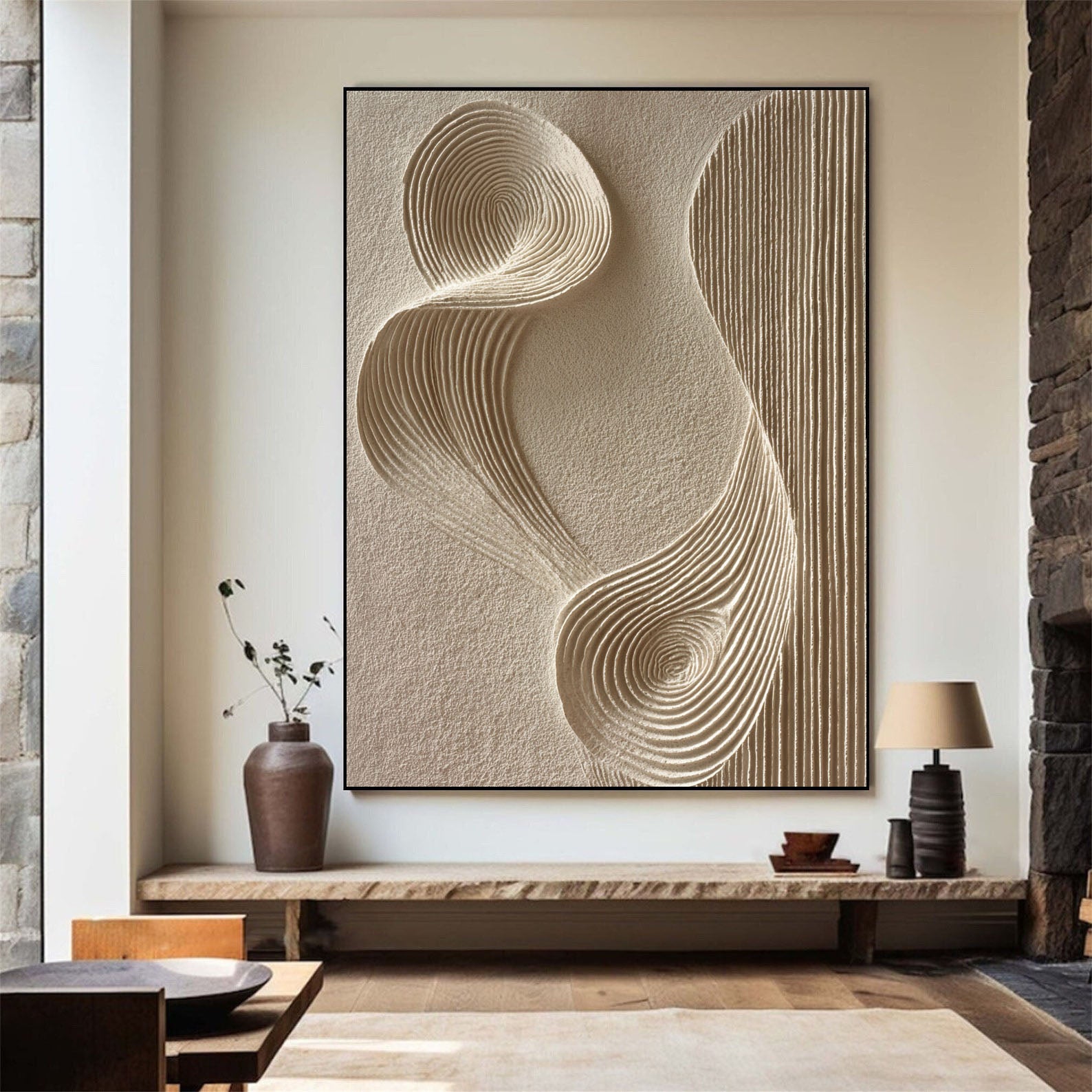 Textured Swirl Grace | Beige Tones