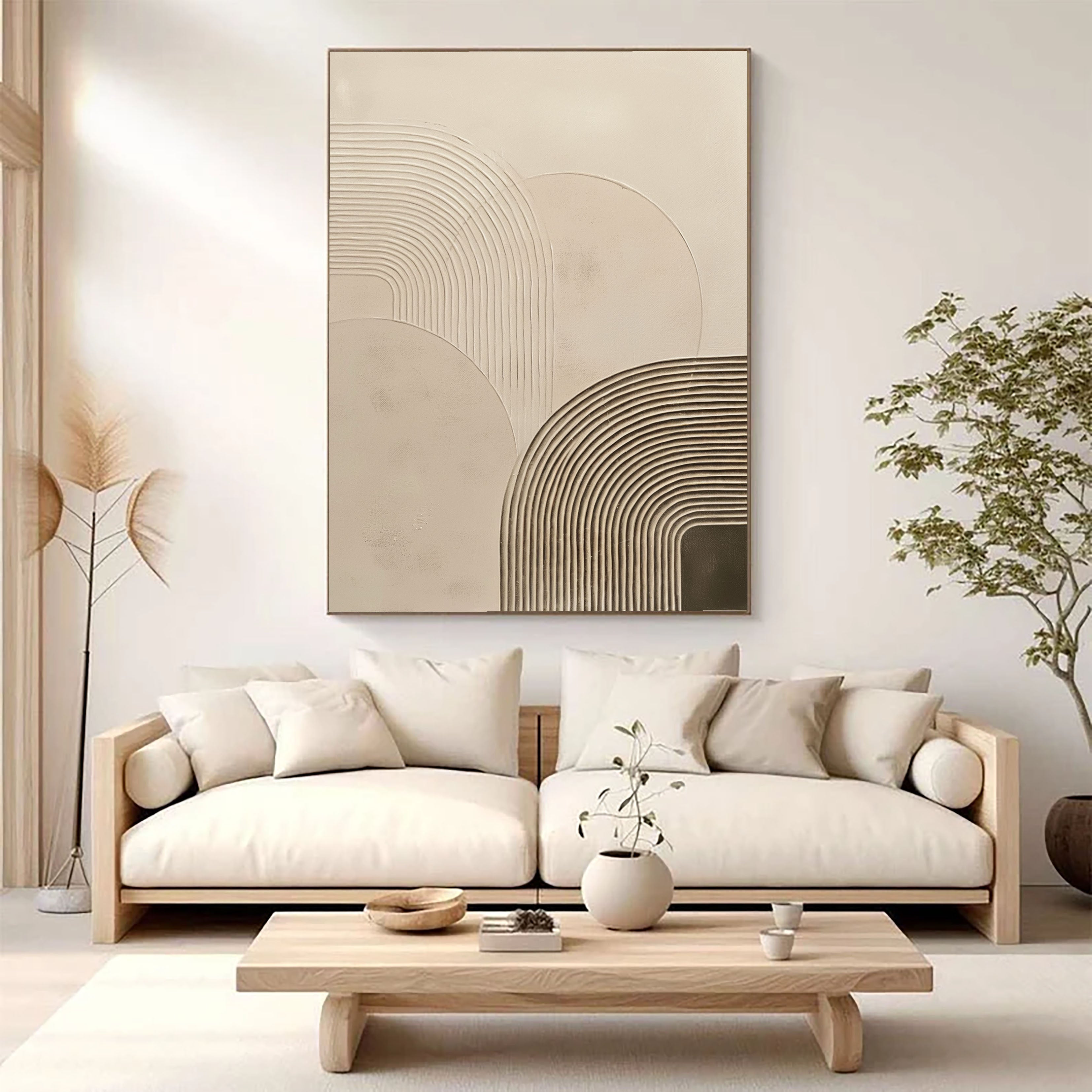 Textured Arched Rhythm | Beige Gray