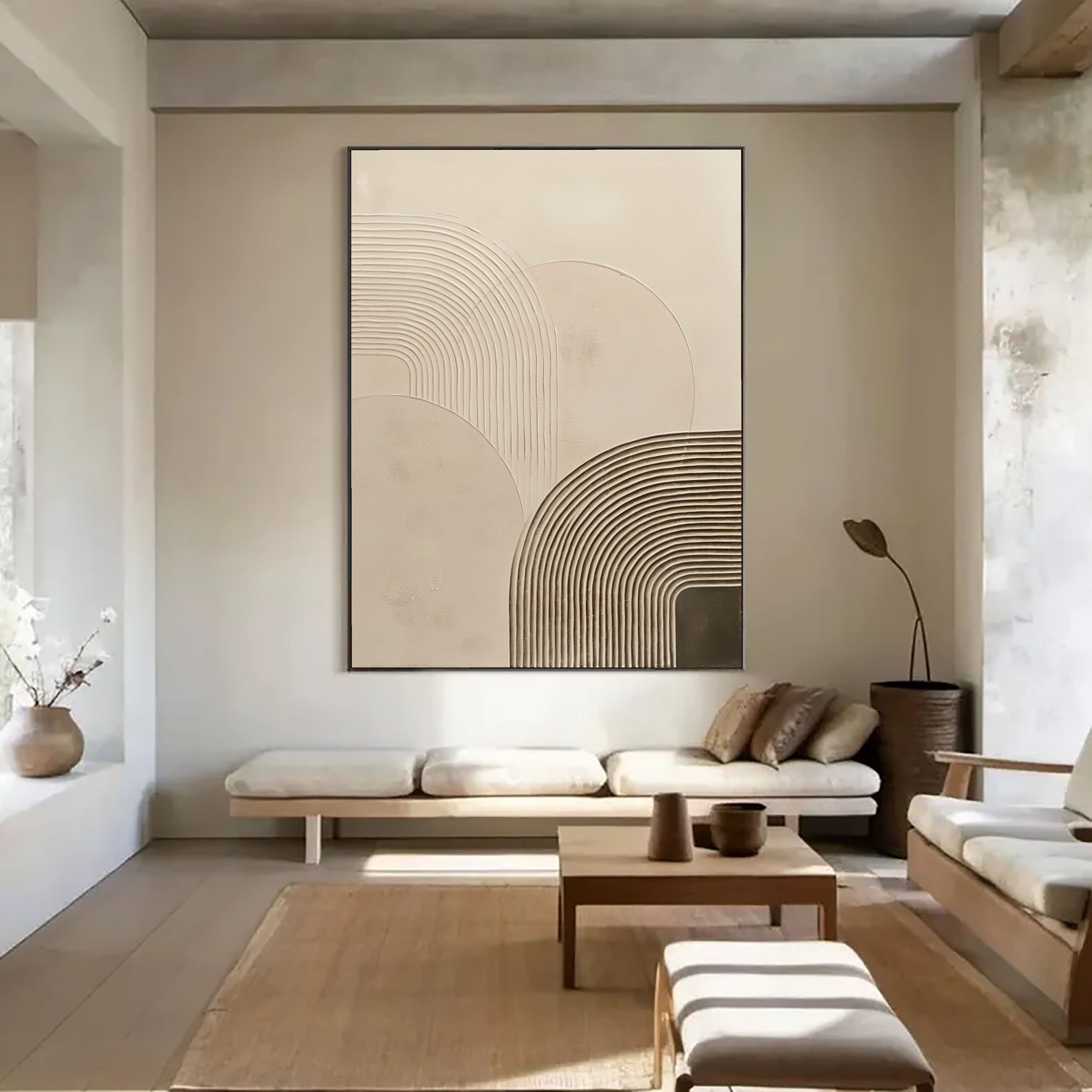 Textured Arched Rhythm | Beige Gray