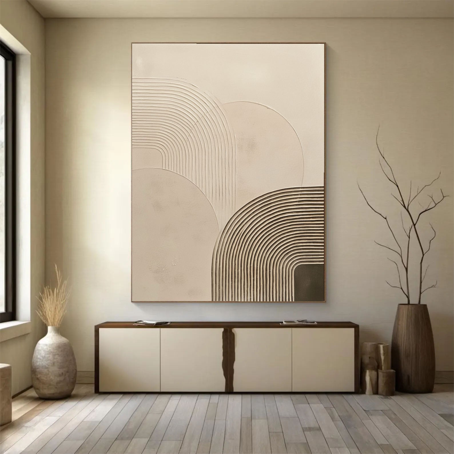 Textured Arched Rhythm | Beige Gray