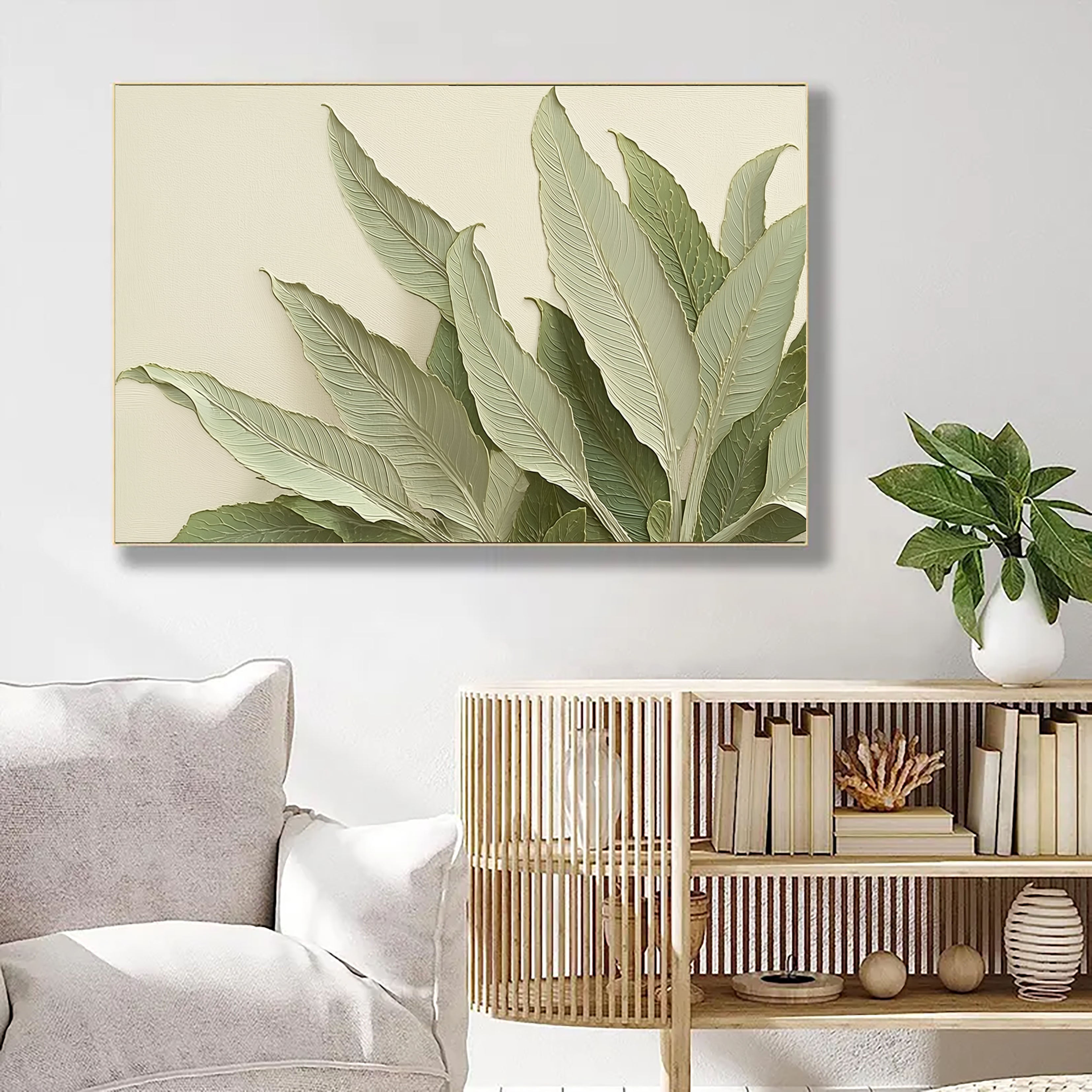 Textured Leaf Serenity | Sage Green