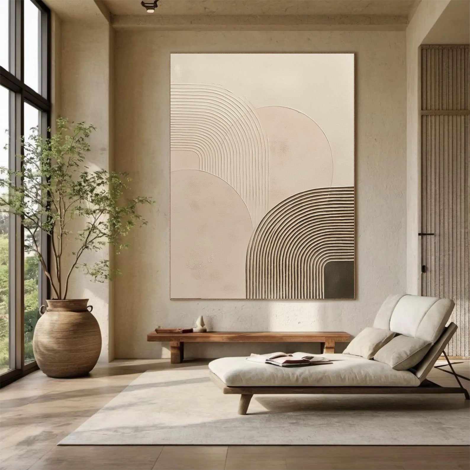 Textured Arched Rhythm | Beige Gray