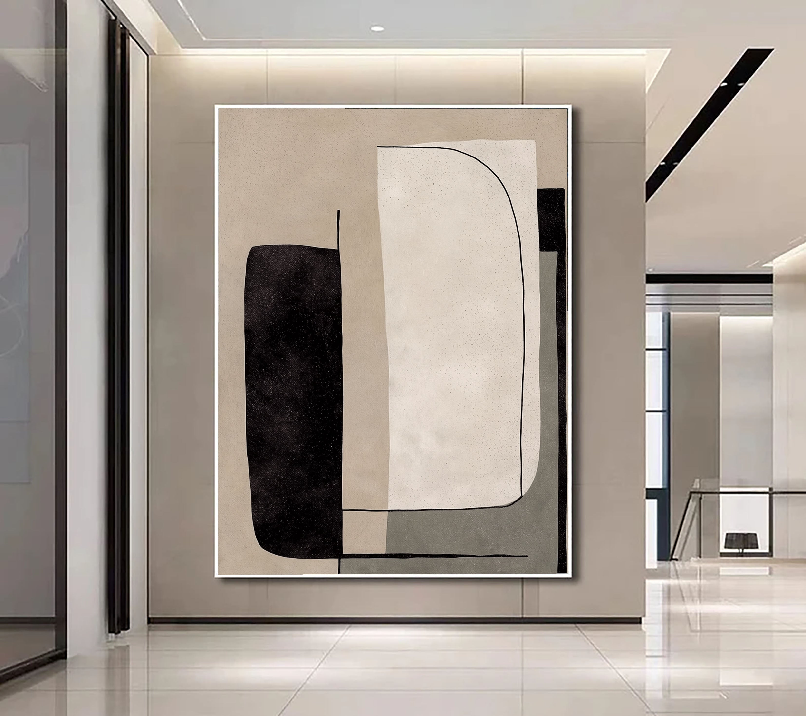 Minimalist Form Harmony | Black Beige
