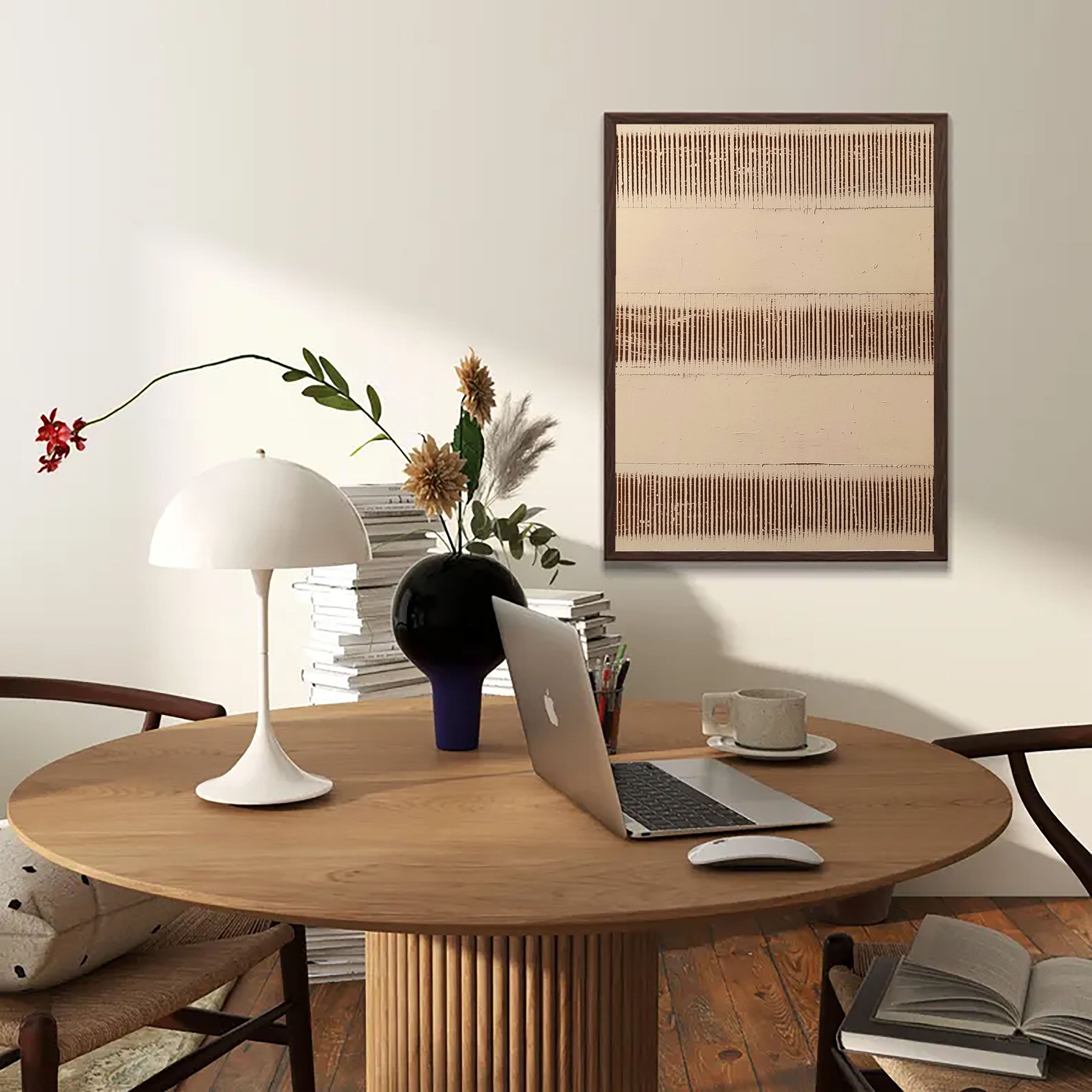 Textured Striped Serenity | Beige Fusion