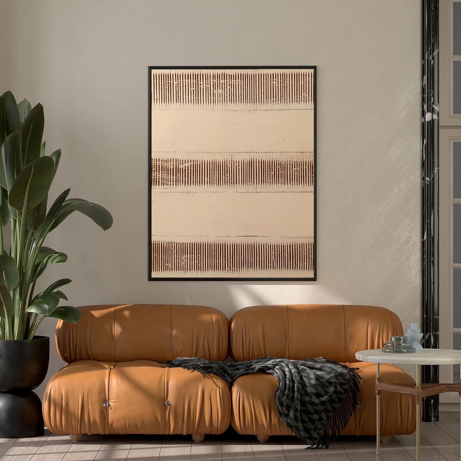 Textured Striped Serenity | Beige Fusion