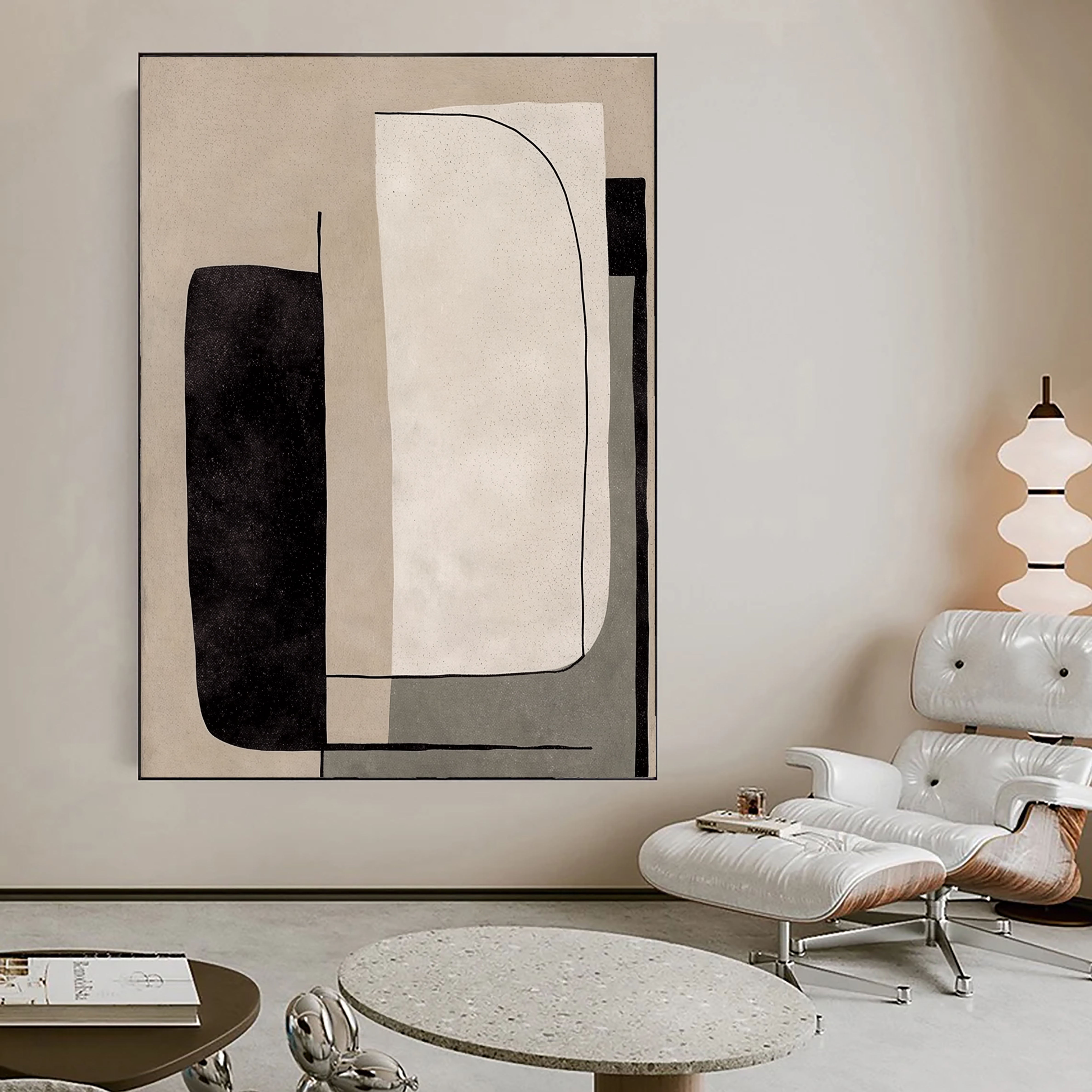 Minimalist Form Harmony | Black Beige