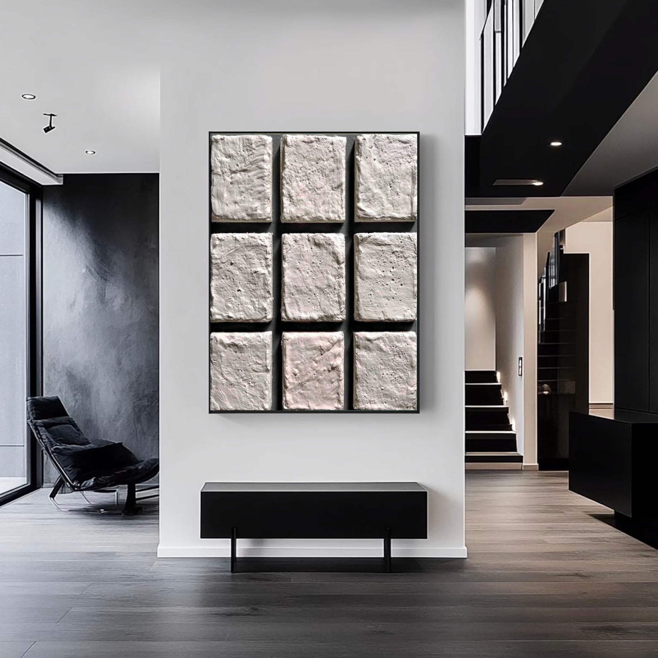 Textured Grid Serenity | White Panels