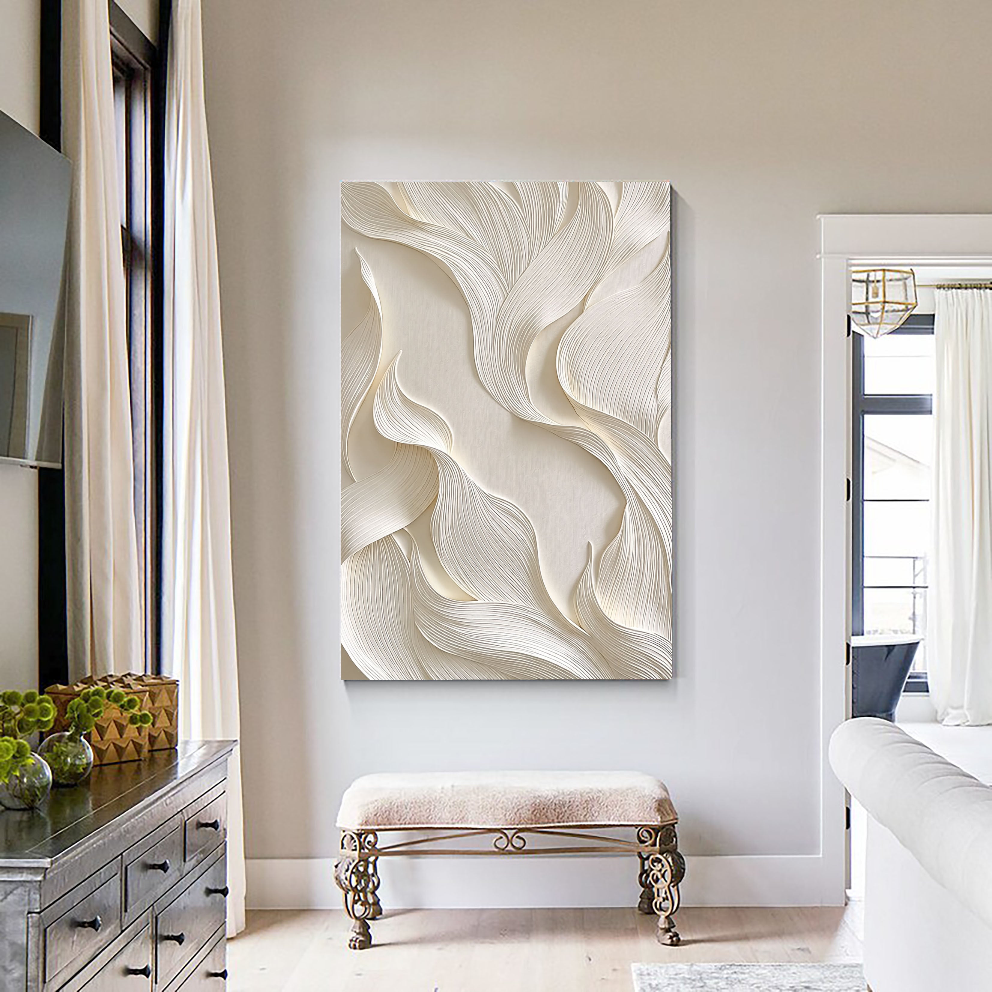 Textured Wave Serenity | Ivory Flow