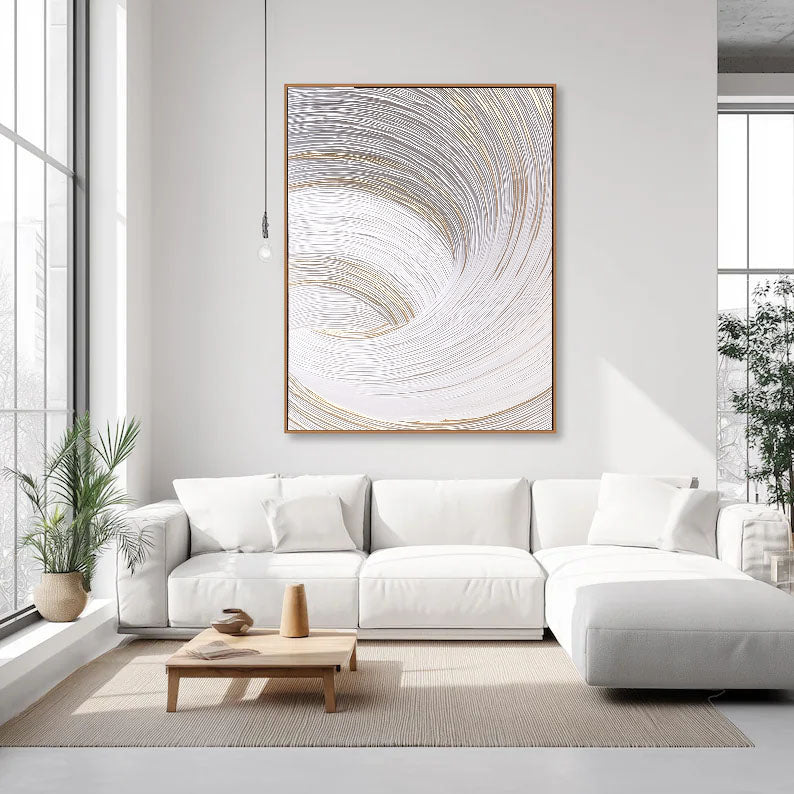 Strukturierte Wirbel-Eleganz | Vergoldete Wellen