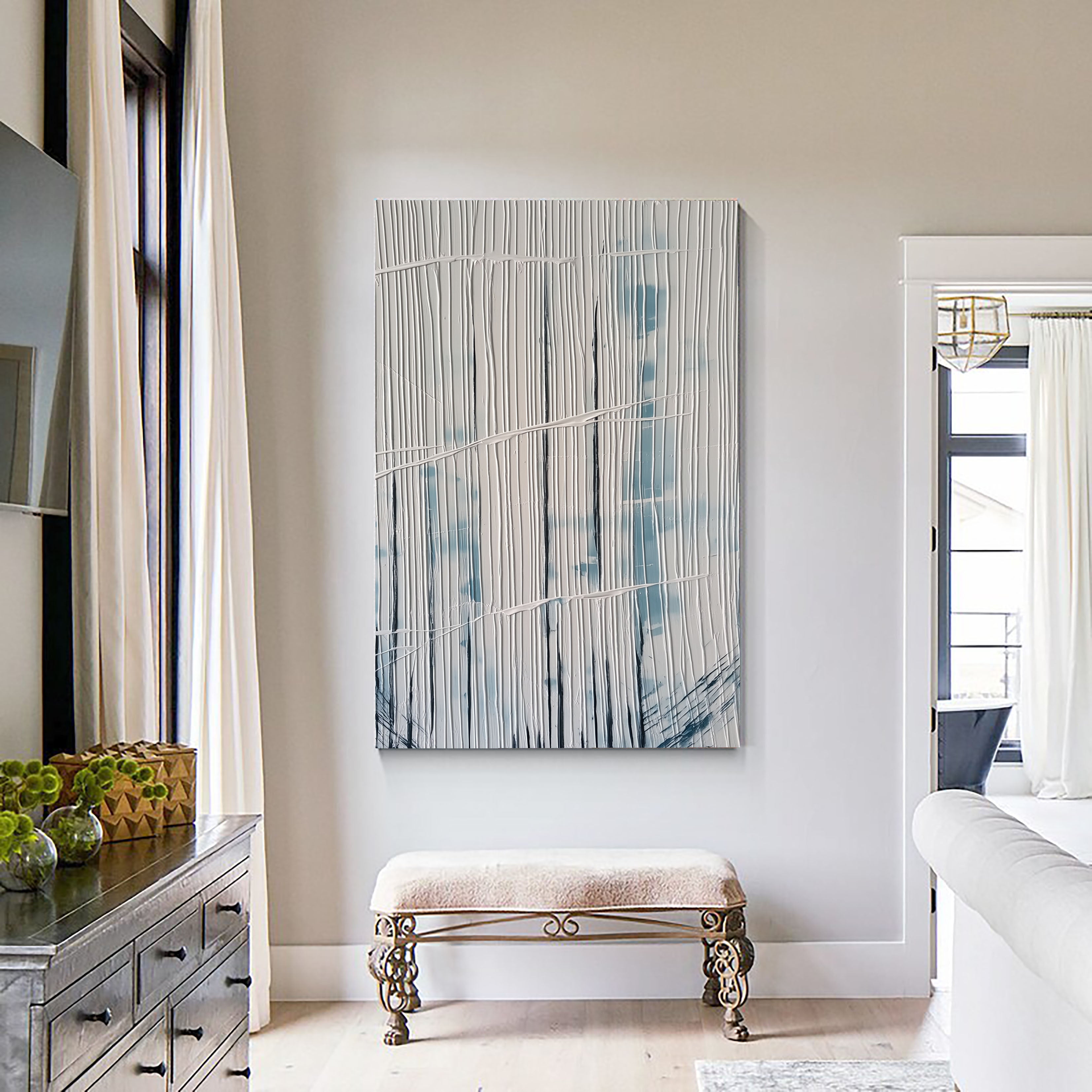 Textured Linear Flow | Blue Whisper