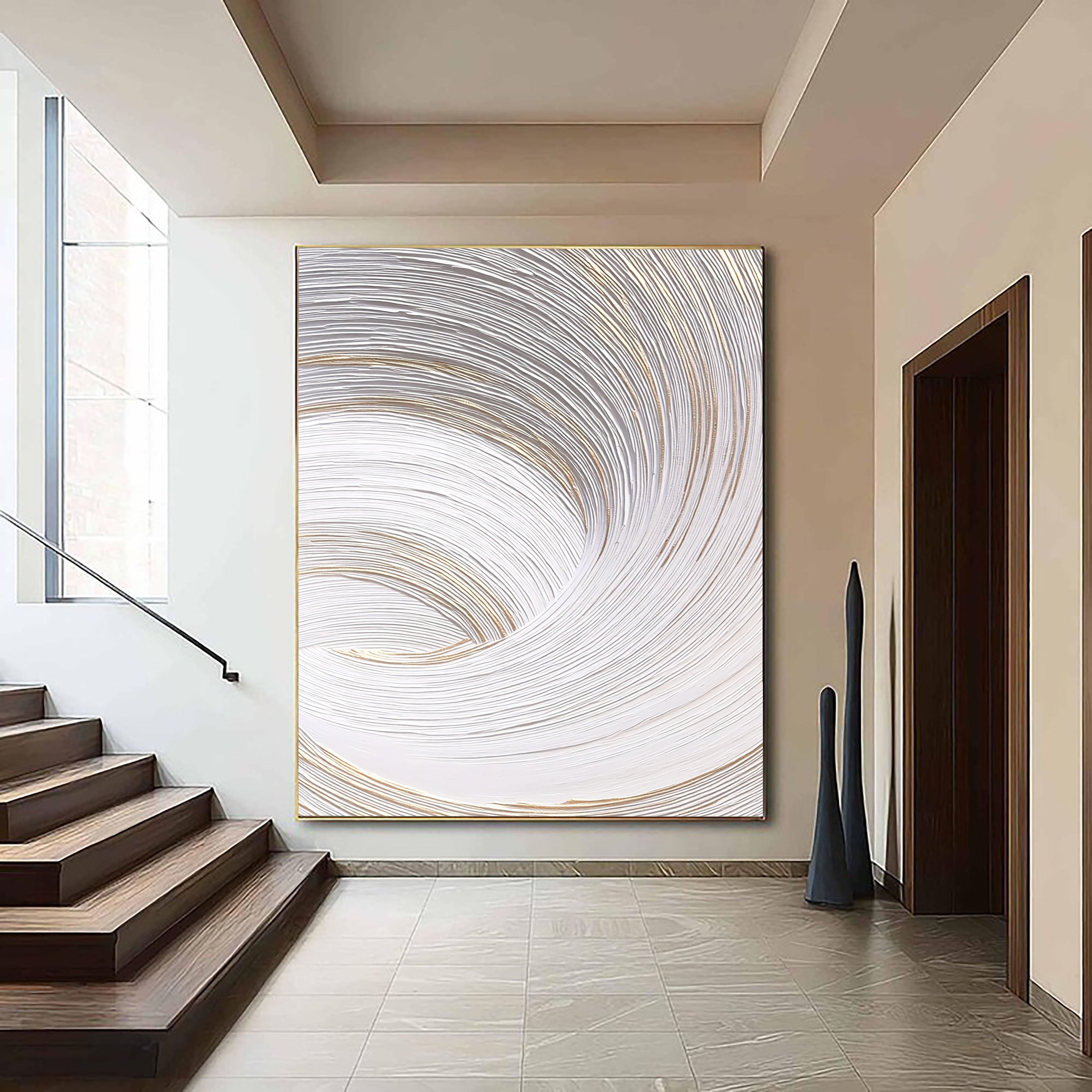 Strukturierte Wirbel-Eleganz | Vergoldete Wellen