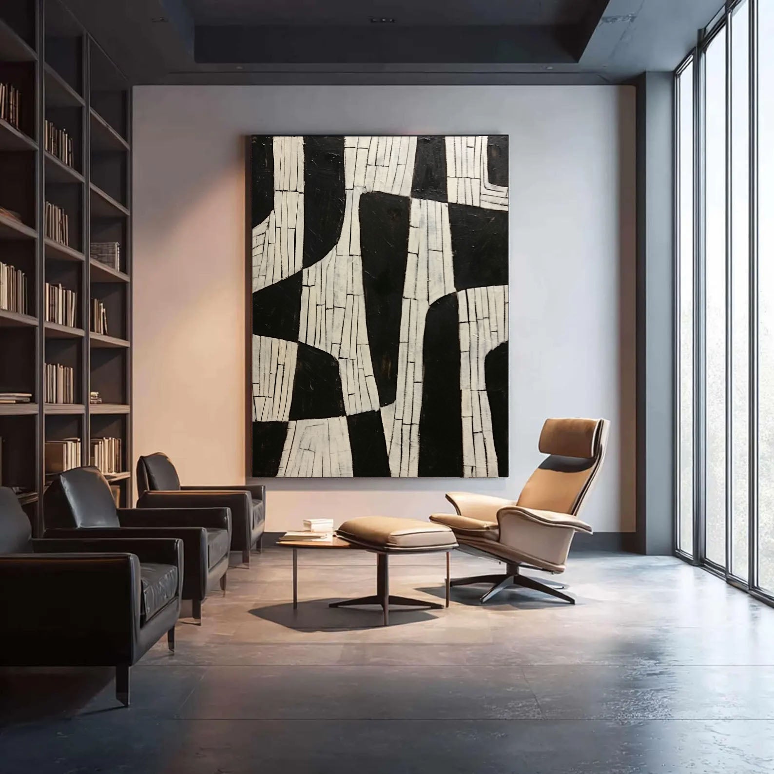 Textured Geometric Rhythm | Black White