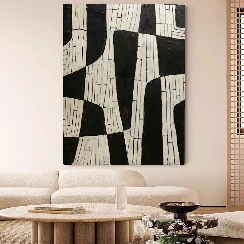 Textured Geometric Rhythm | Black White