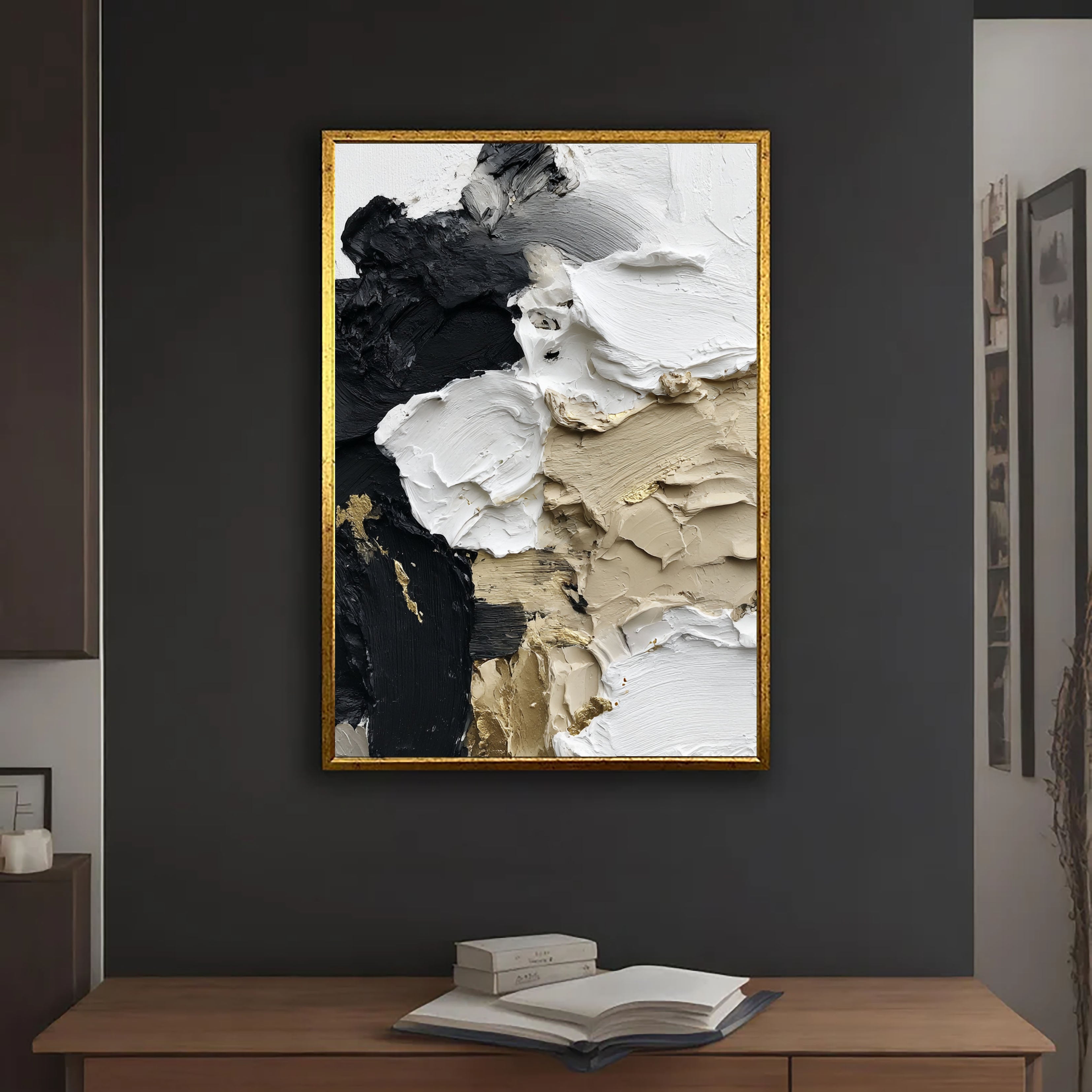 Textured Impasto Contrast | Gilded Neutrals