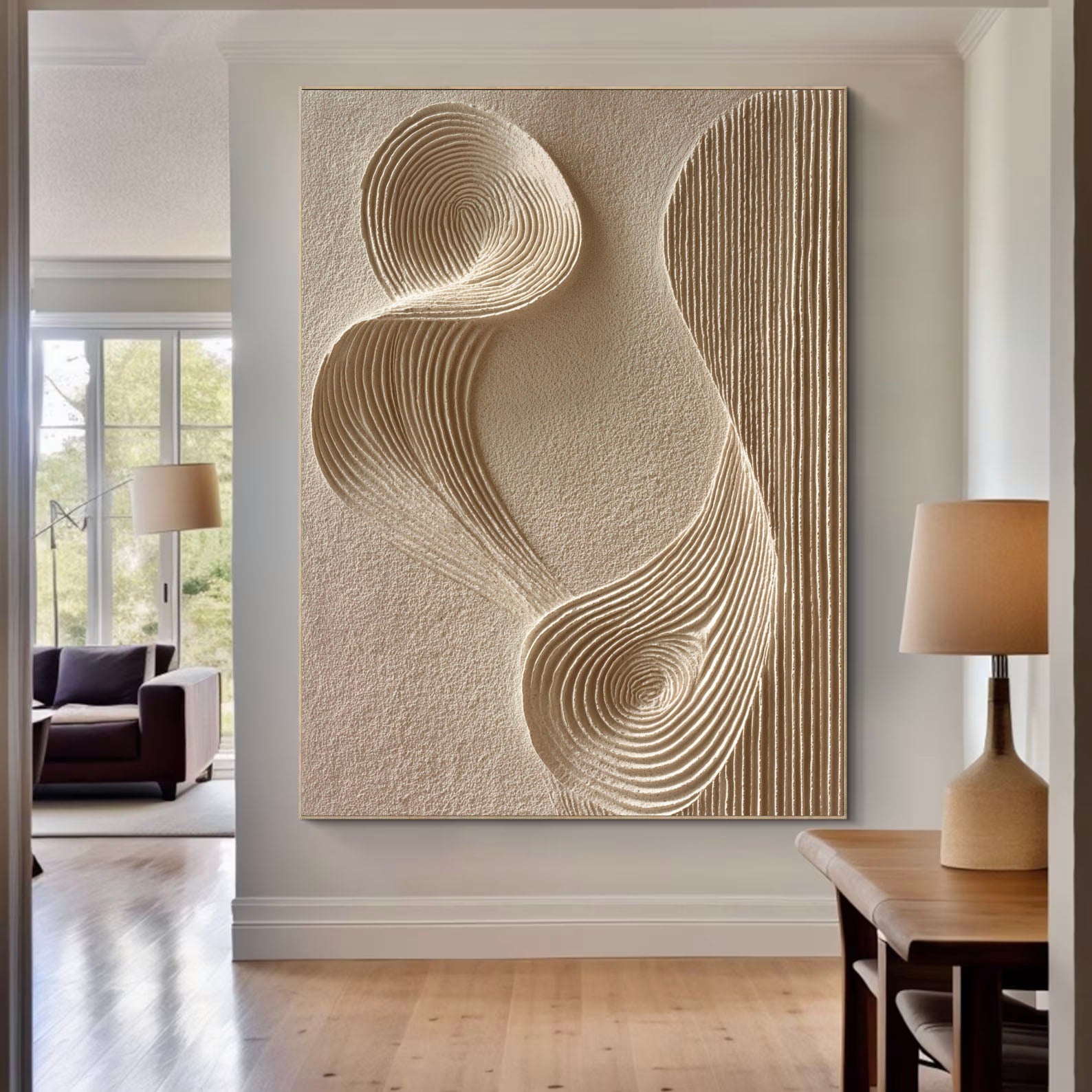 Textured Swirl Grace | Beige Tones