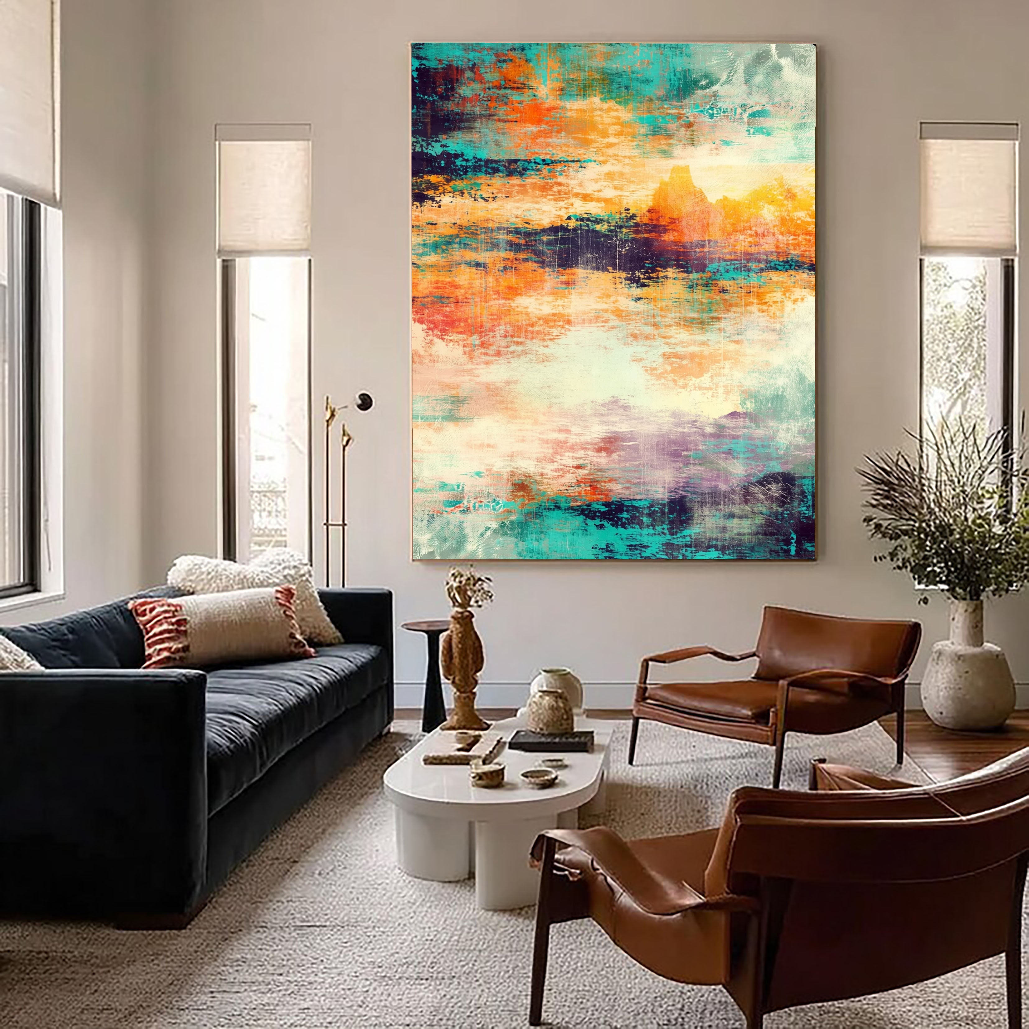 Abstract Horizon Glow | Coastal Hues