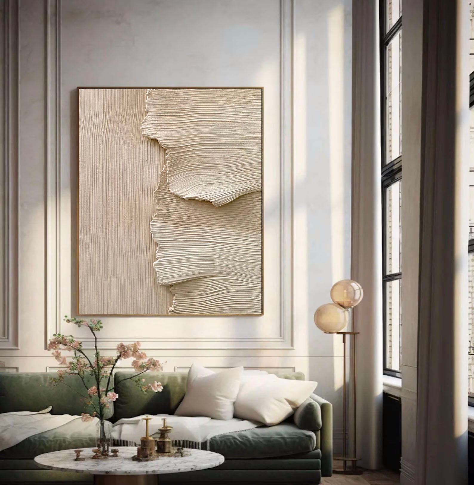 Textured Wavy Layers | Beige Fusion