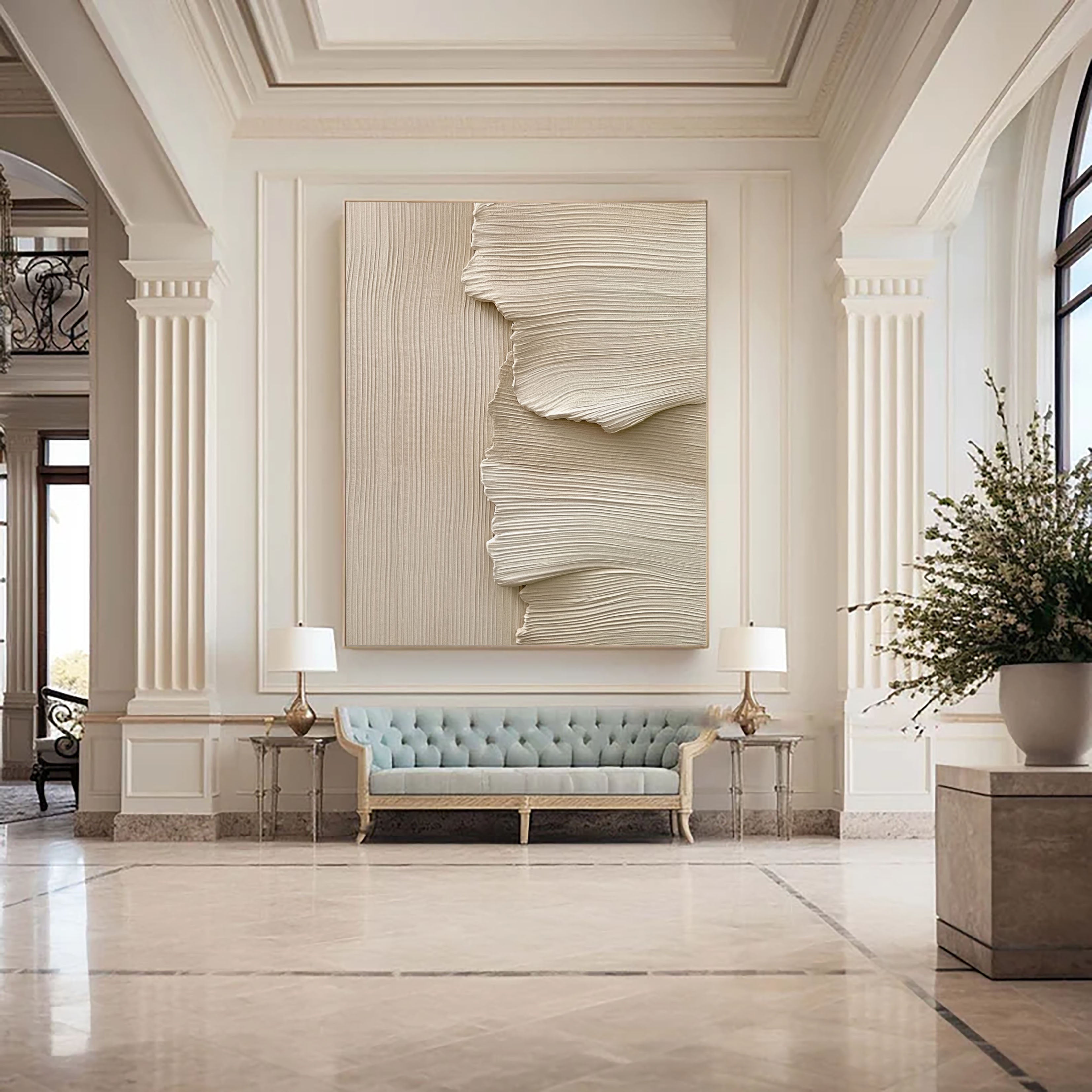 Textured Wavy Layers | Beige Fusion