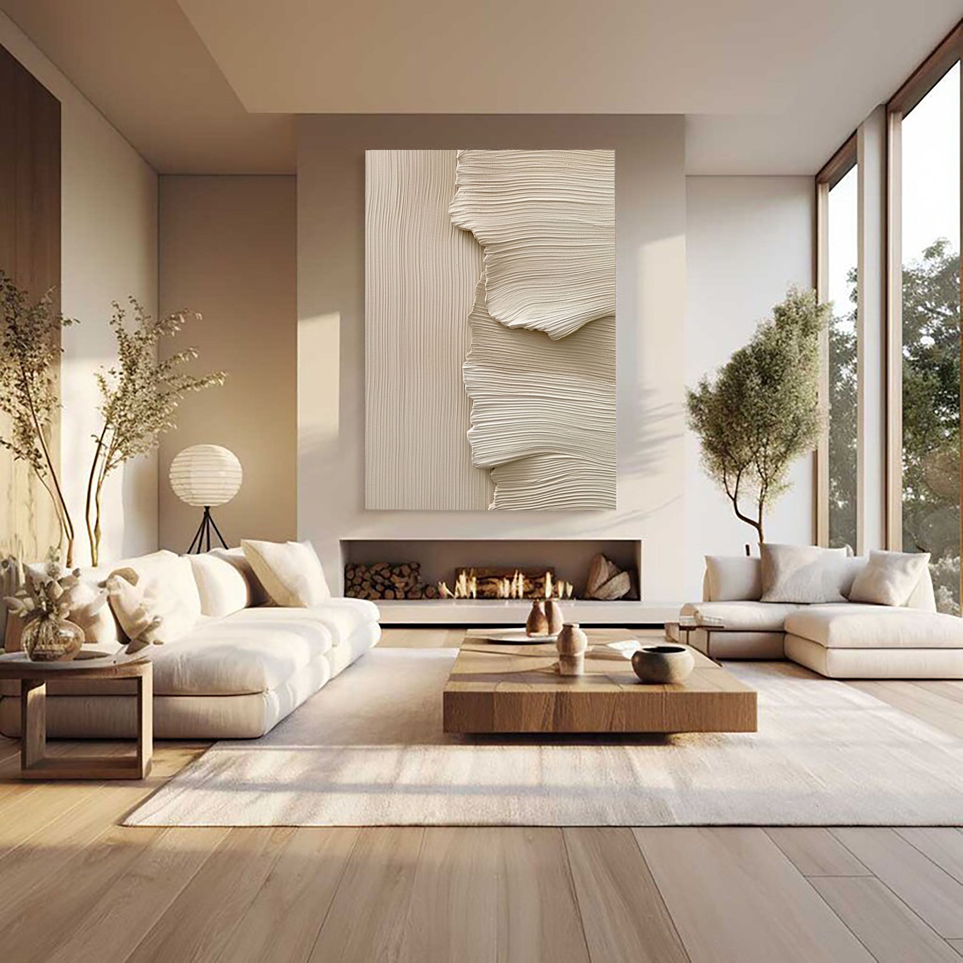 Textured Wavy Layers | Beige Fusion