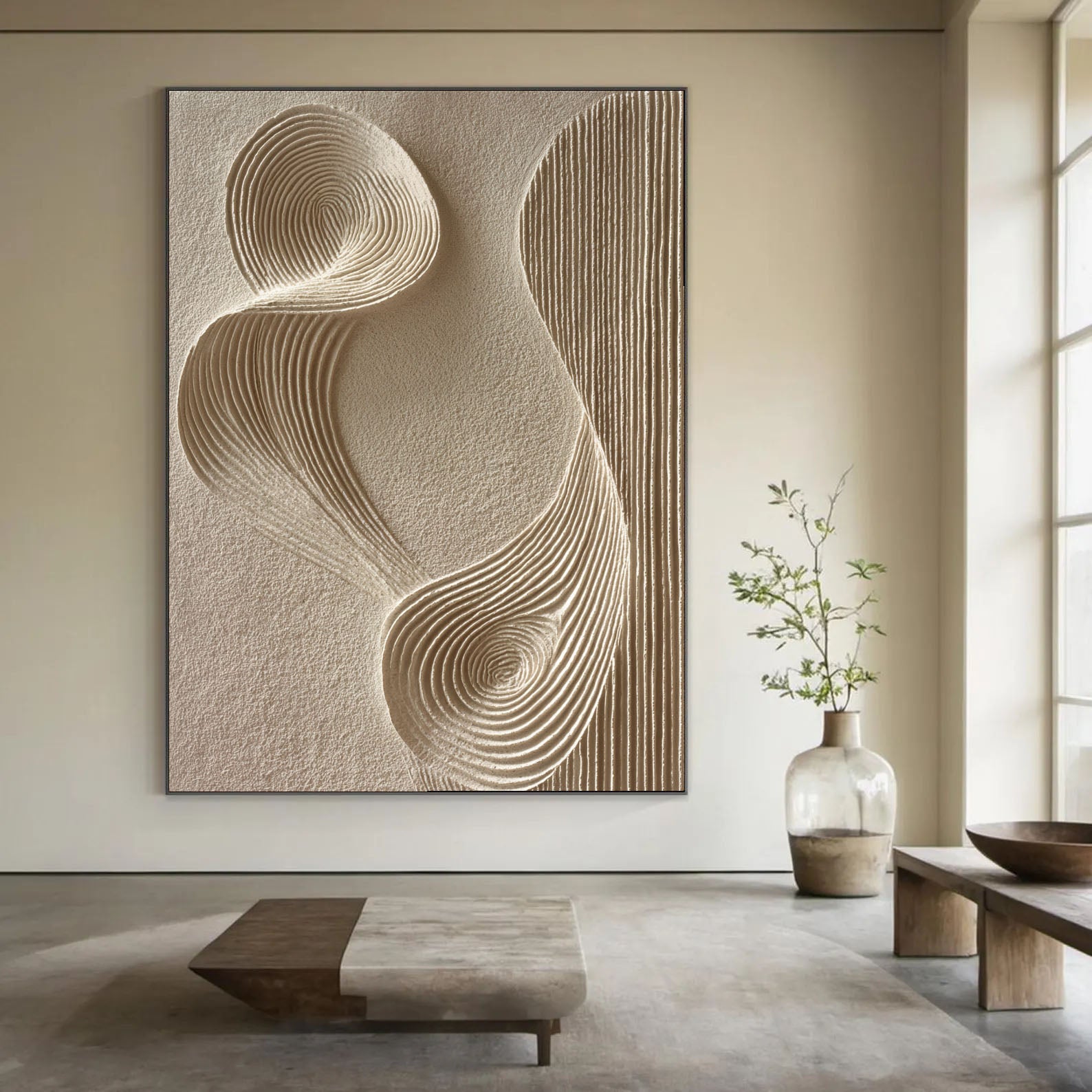 Textured Swirl Grace | Beige Tones