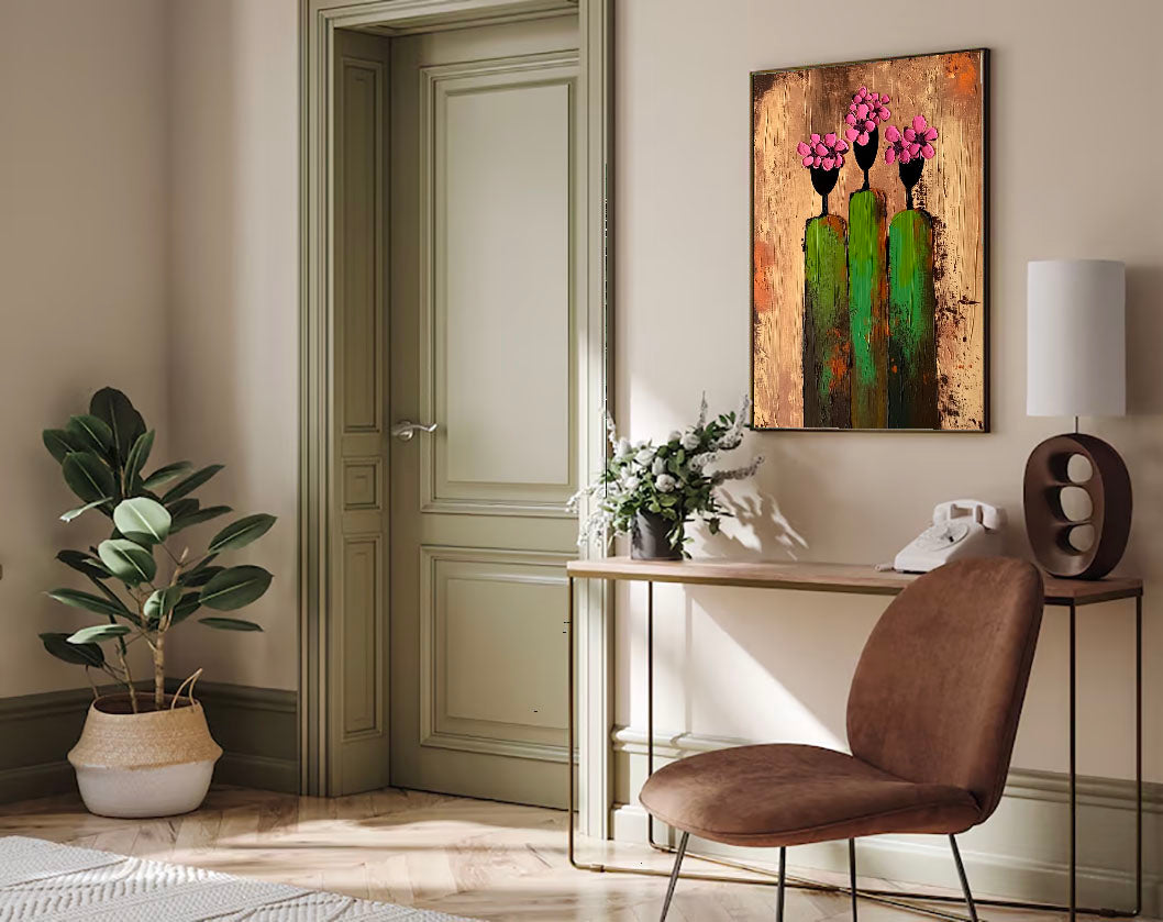 Textured Floral Trio | Pink Bloom