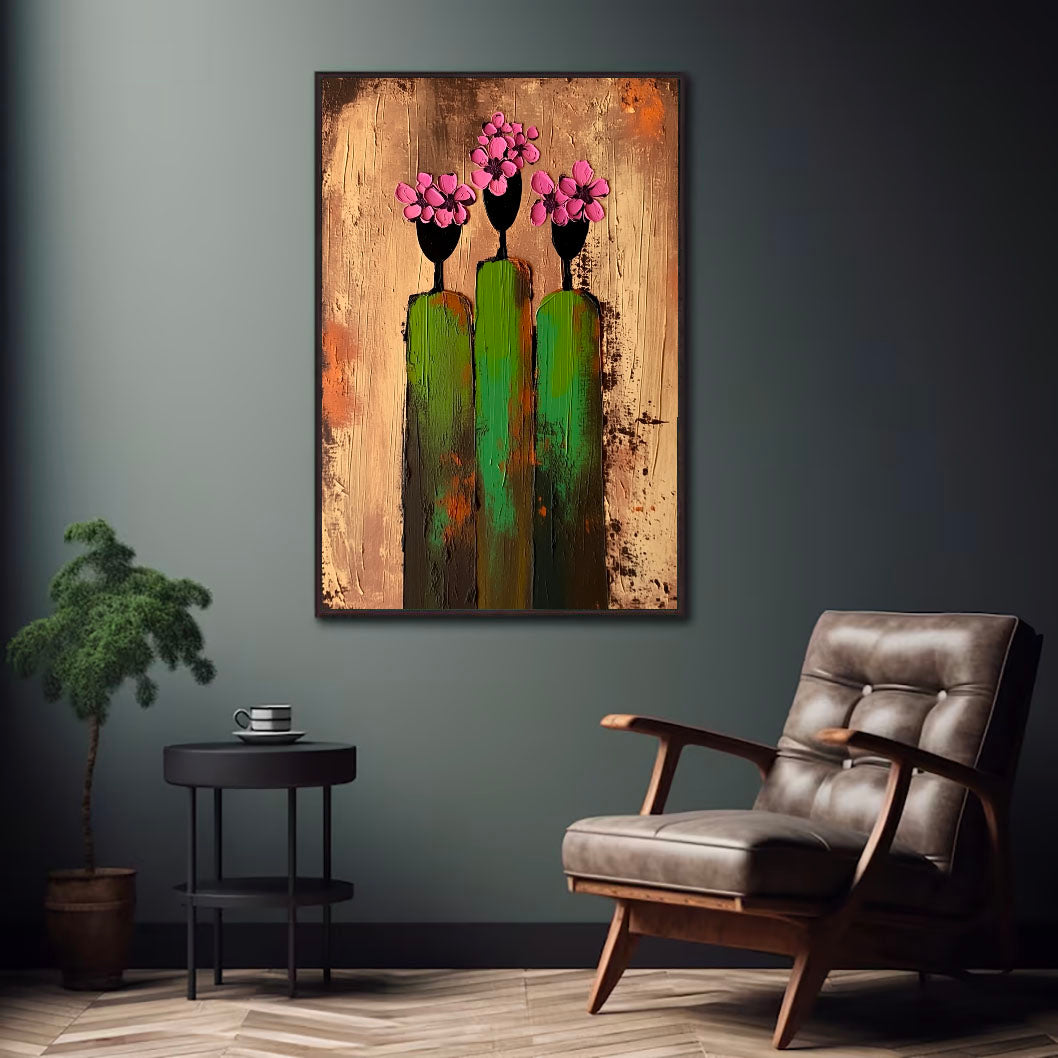 Textured Floral Trio | Pink Bloom